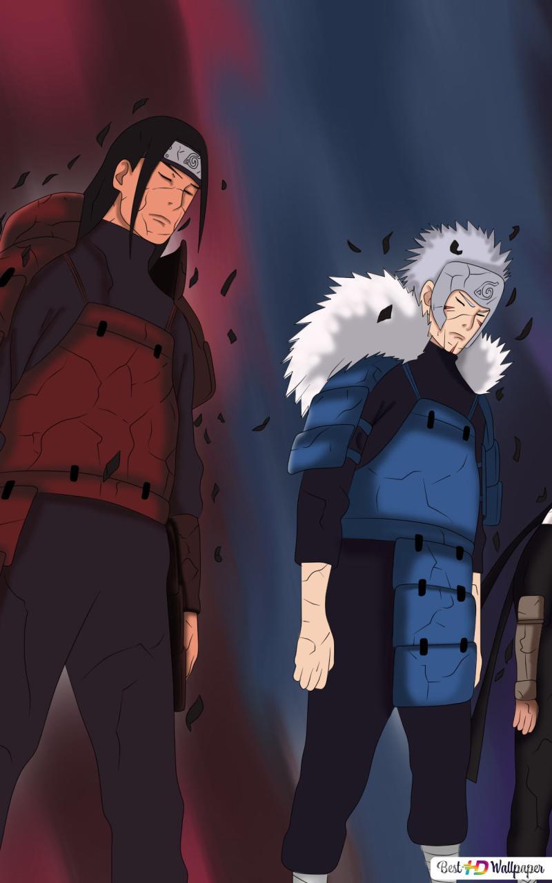 800x1280 Naruto Shippuden Senju, Tobirama Senju, Hiruzen Sarutobi & Minato Namikaze HD wallpaper download
