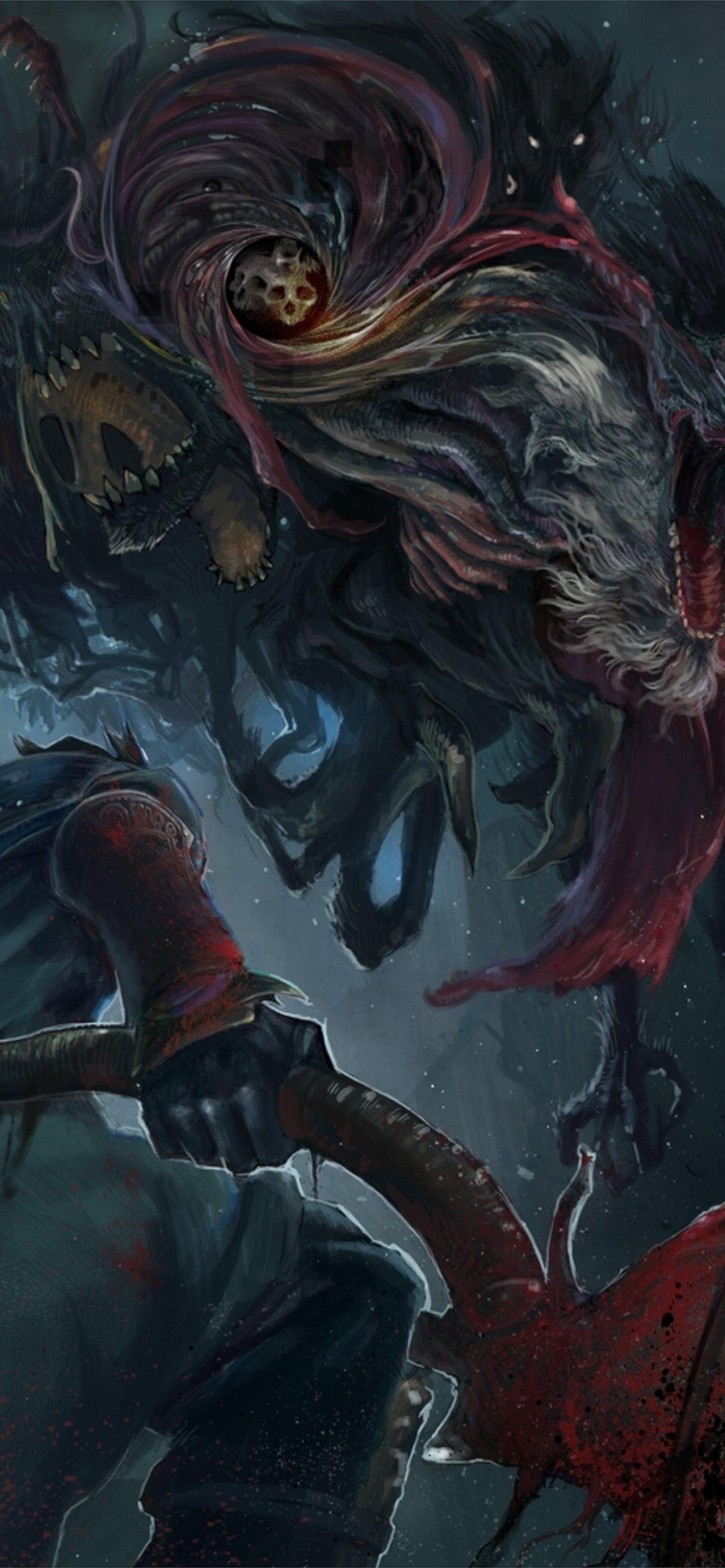 1284x2778 bloodborne Hunter Monster Resolution HD Games 4K I. iPhone Wallpaper Free Download