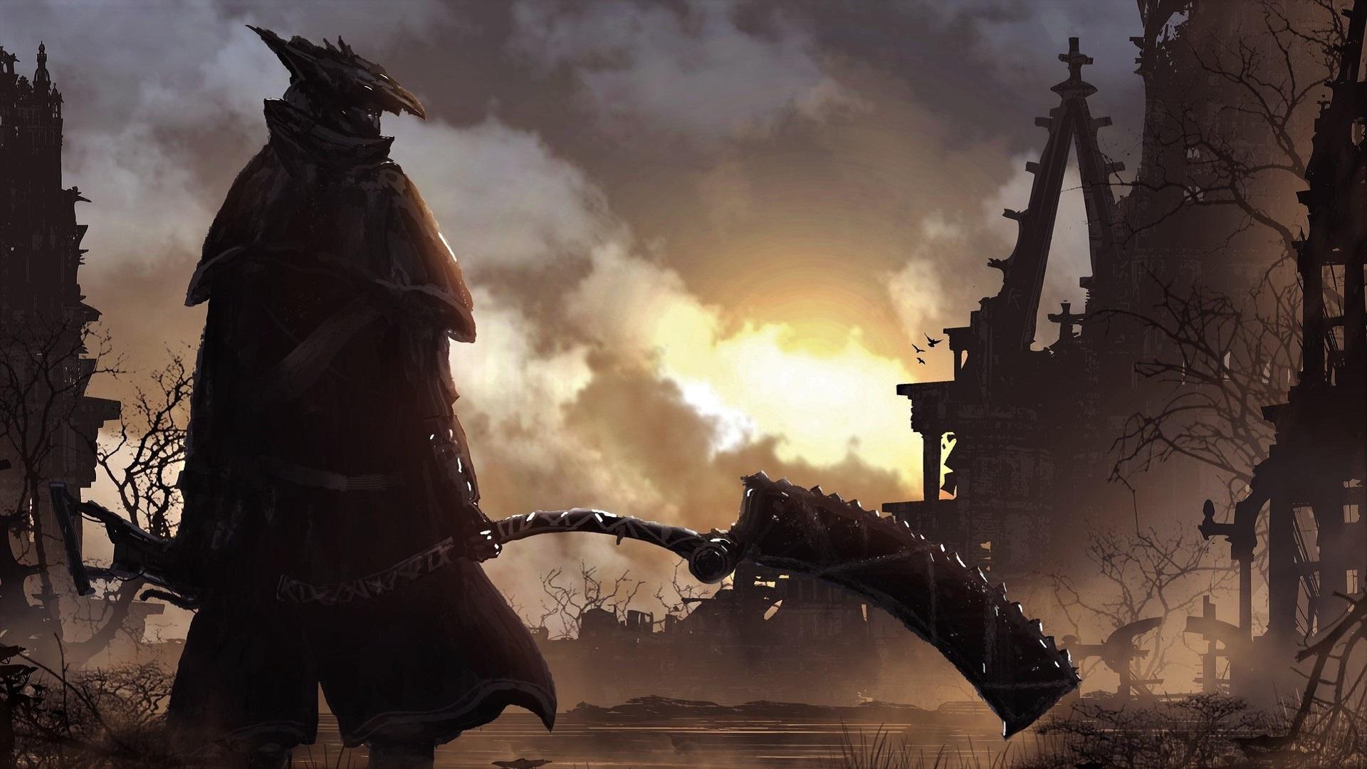 1920x1080 Wallpaper Castle, Back View, Warrior, Bloodborne:1920x1080