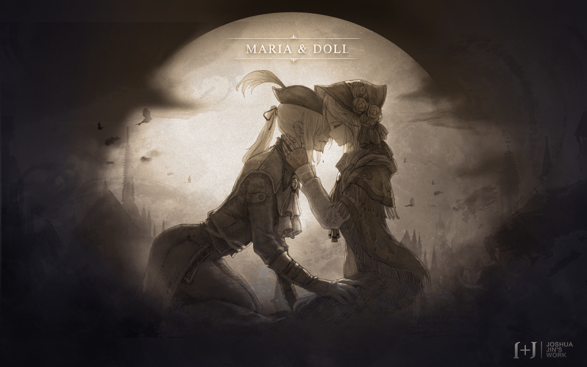 1920x1200 Video Game Characters Bloodborne Plain Doll Dark Wallpaper:1920x1200