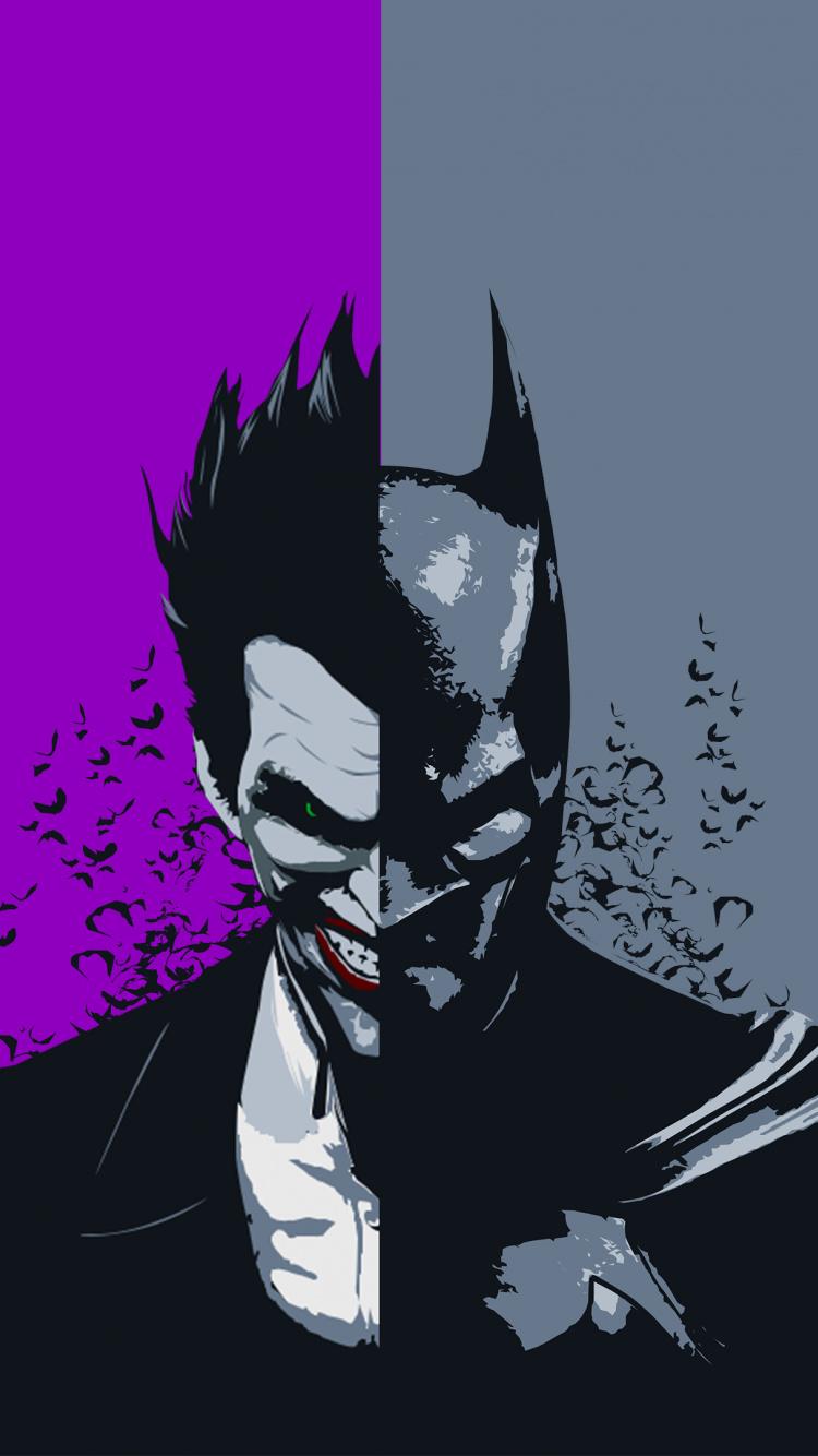 750x1334 Download Face Off, Batman And Joker, Artwork Wallpaper, 750x Iphone IPhone 8