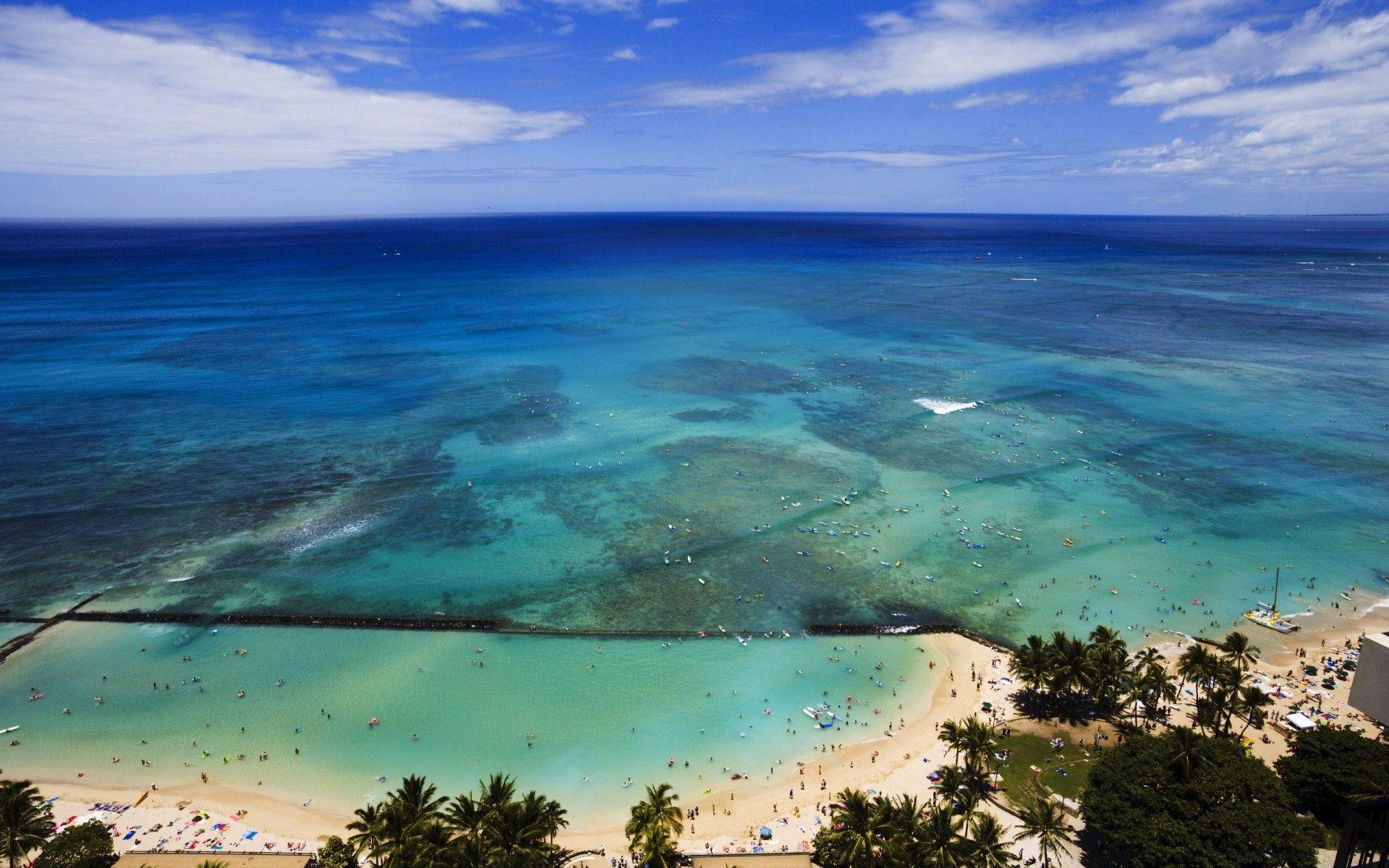 1920x1200 Aerial View Of Hawaii Beach. iPhone wallpaper for free