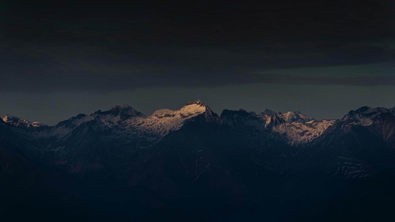 1366x768 Clean Night Sky And Mountains Peak 1366x768 Resolution Wallpaper, HD Nature 4K Wallpaper, Image, Photo and Background