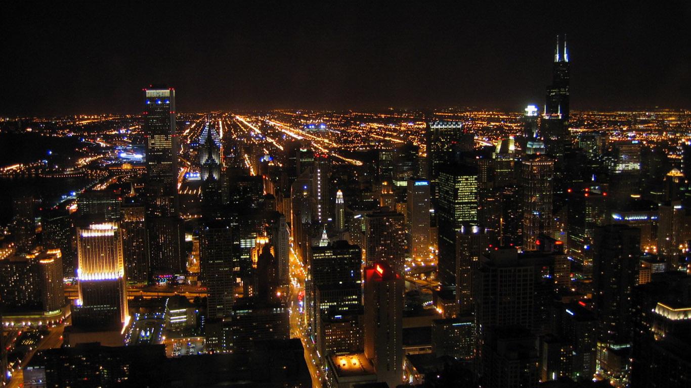 1366x768 HDTV Widescreen City Night Scene Wallpaper 1366x768 NO.4 Desktop Wallpaper