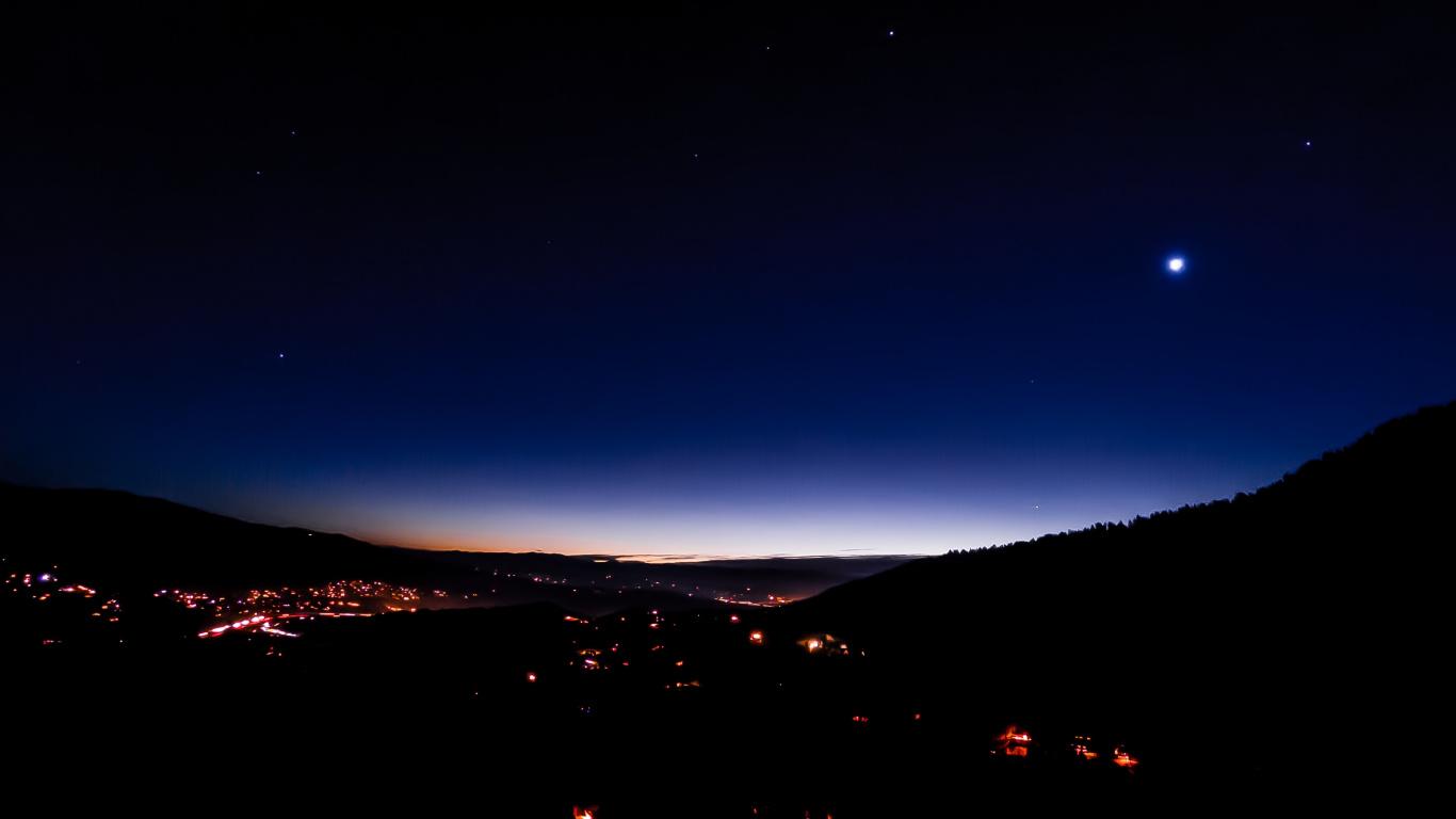 1366x768 Download Night, cityscape, aerial view, dark wallpaper, 1366x Tablet, laptop