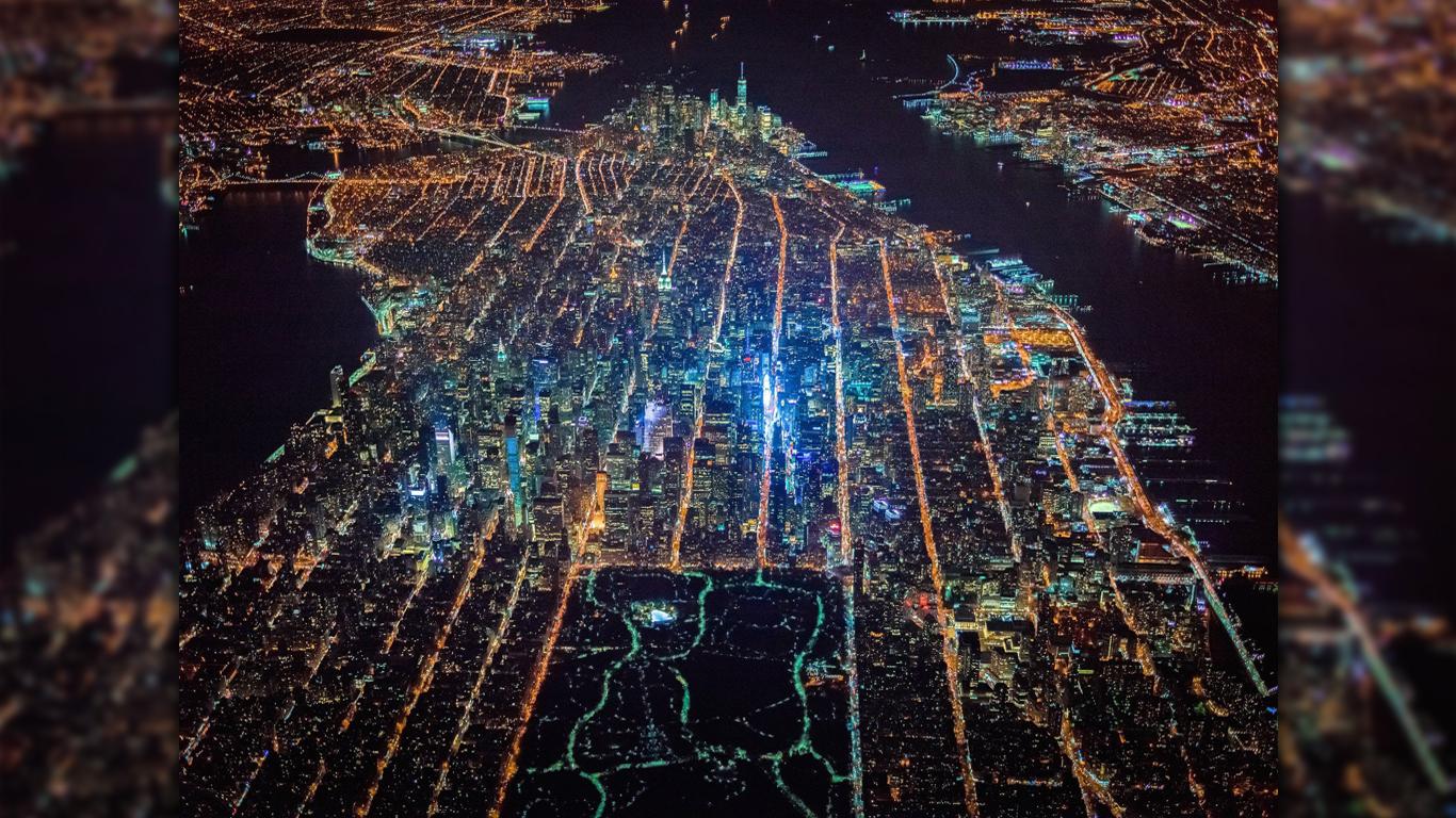 1366x768 New York City At Night Wallpaper HD Wallpaper