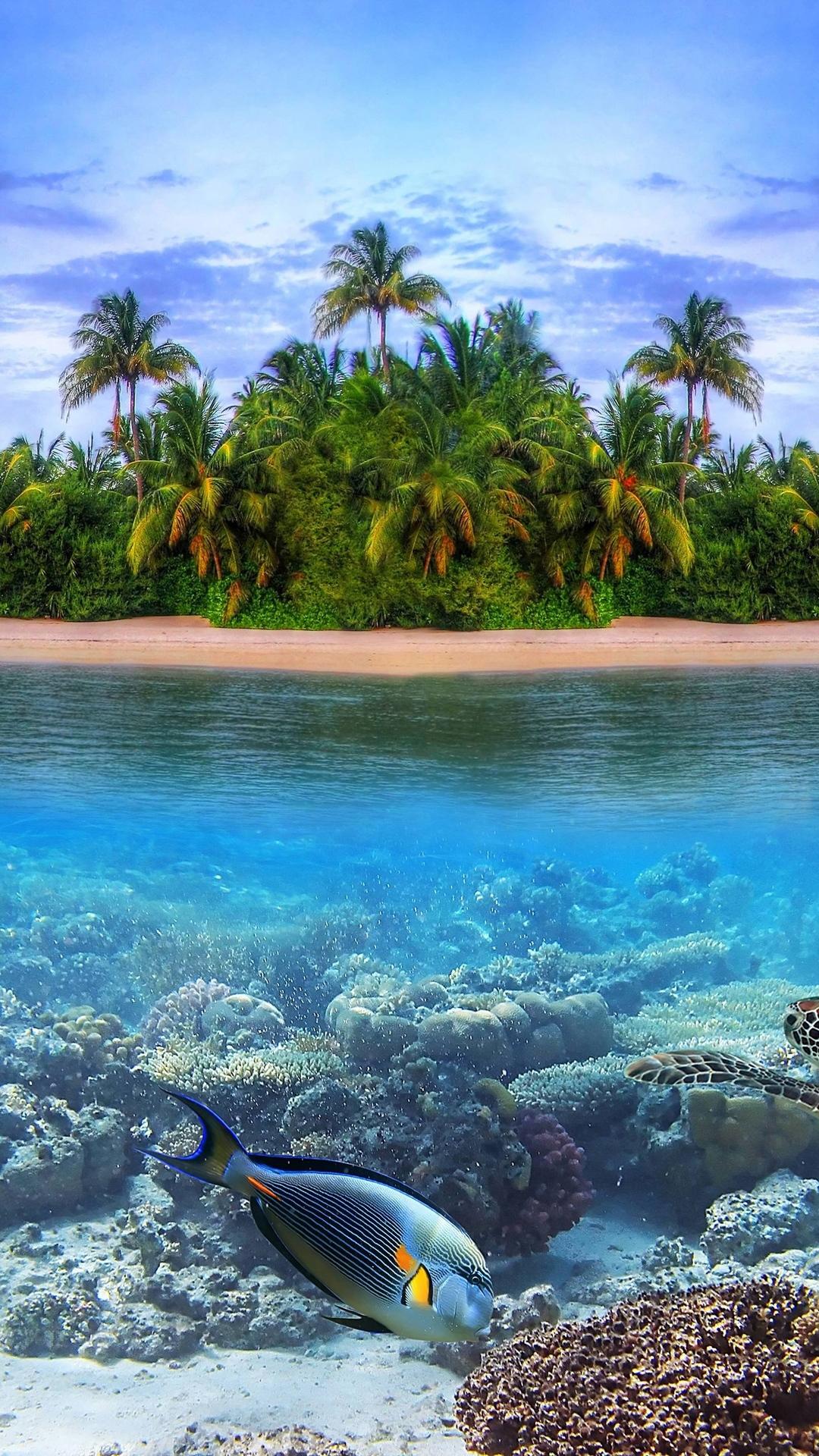 1080x1920 Tropical Island Wallpaper HD