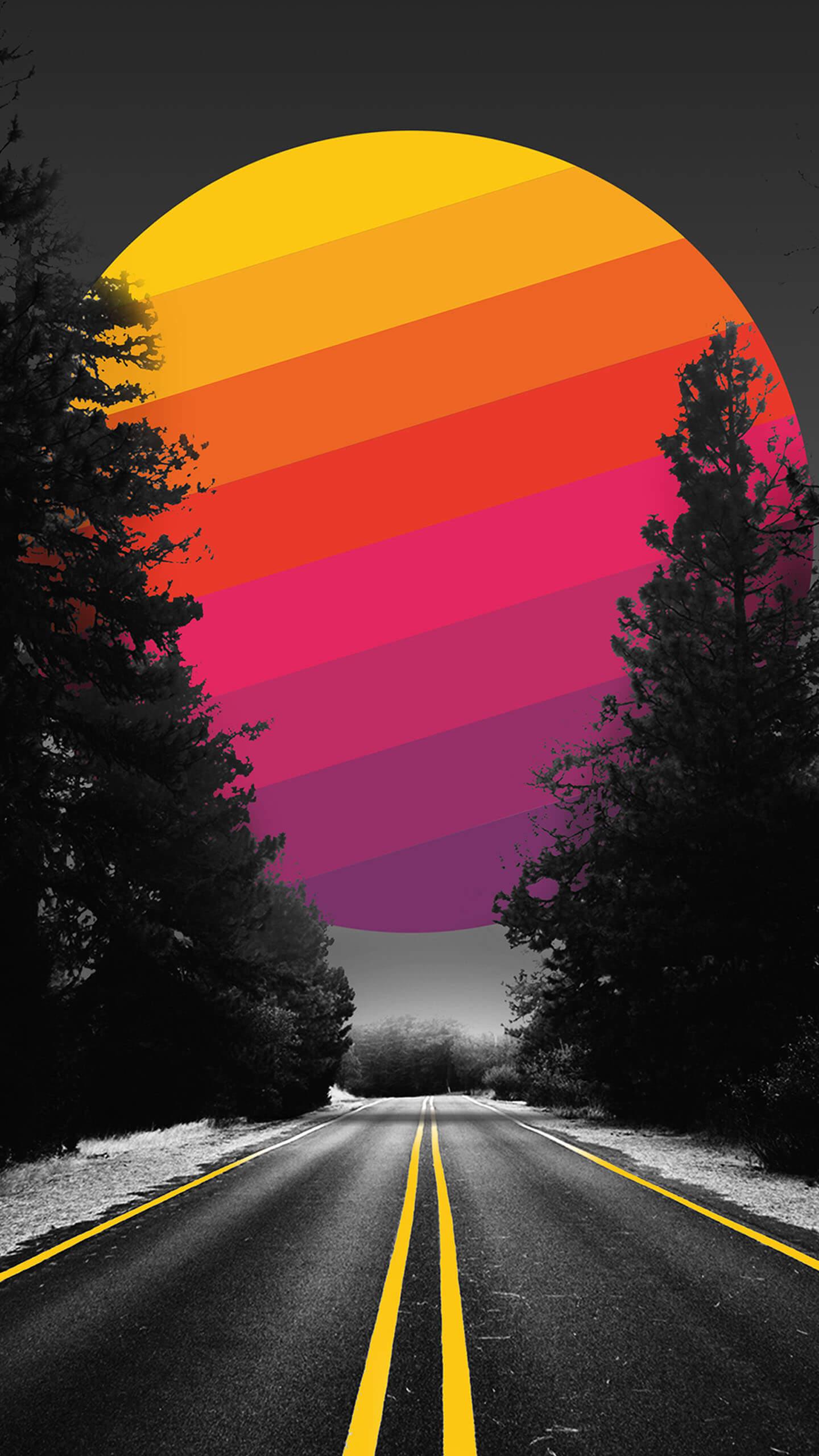 1440x2560 Great Electronics Cases: #Mobile #Wallpaper - #Sunset on a lonely road