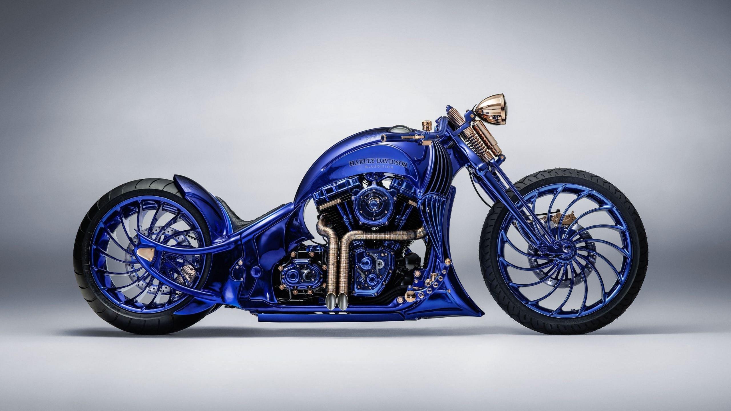 2560x1440 Harley Davidson Diamond Blue Edition Most Expensive Davidson Blue Edition HD Wallpaper