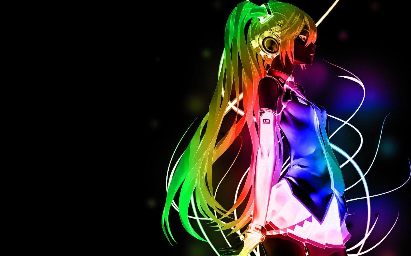 Anime Girl Neon Wallpaper gambar ke 5