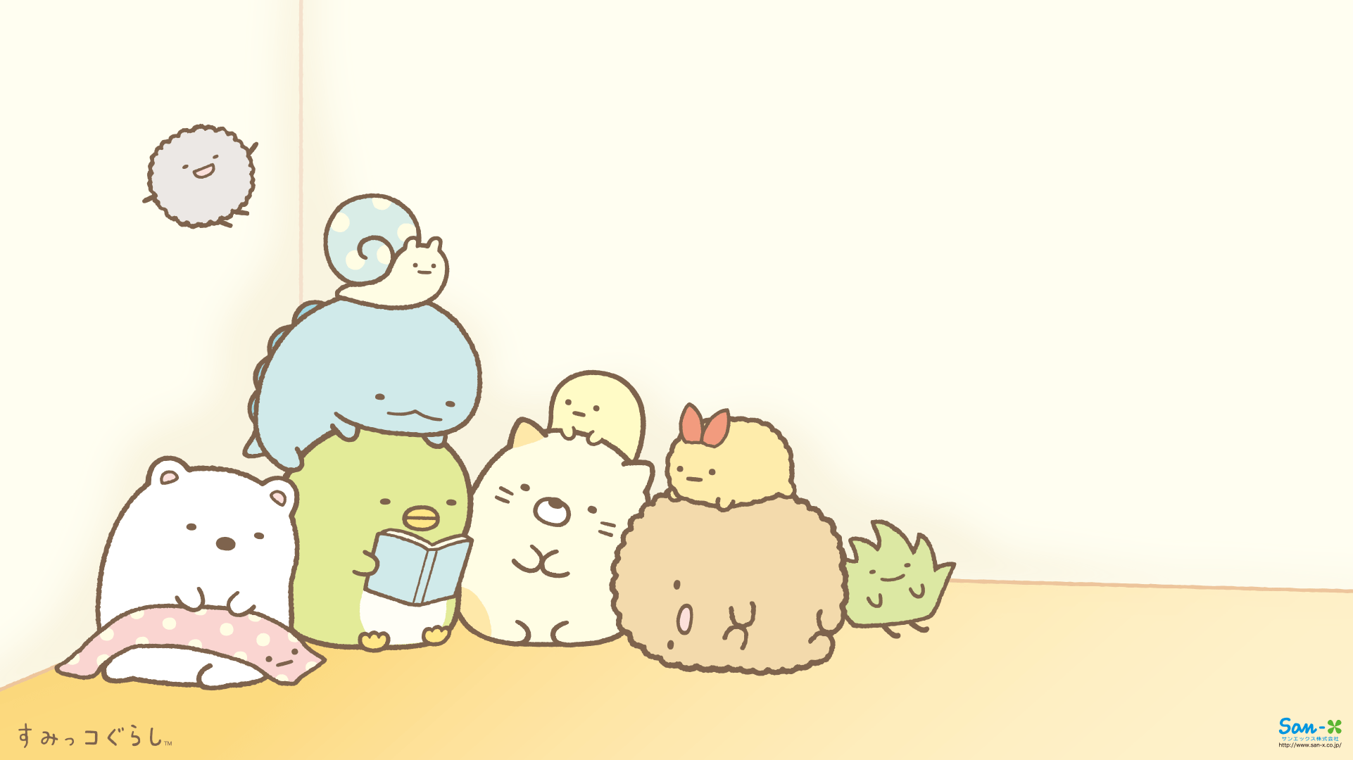 1922x1080 The Corner is a main location in Sumikko Gurashi. The Corner is sort of a sanctuary for the Sumikko and. Cute desktop wallpaper, Molang wallpaper, Cute wallpaper