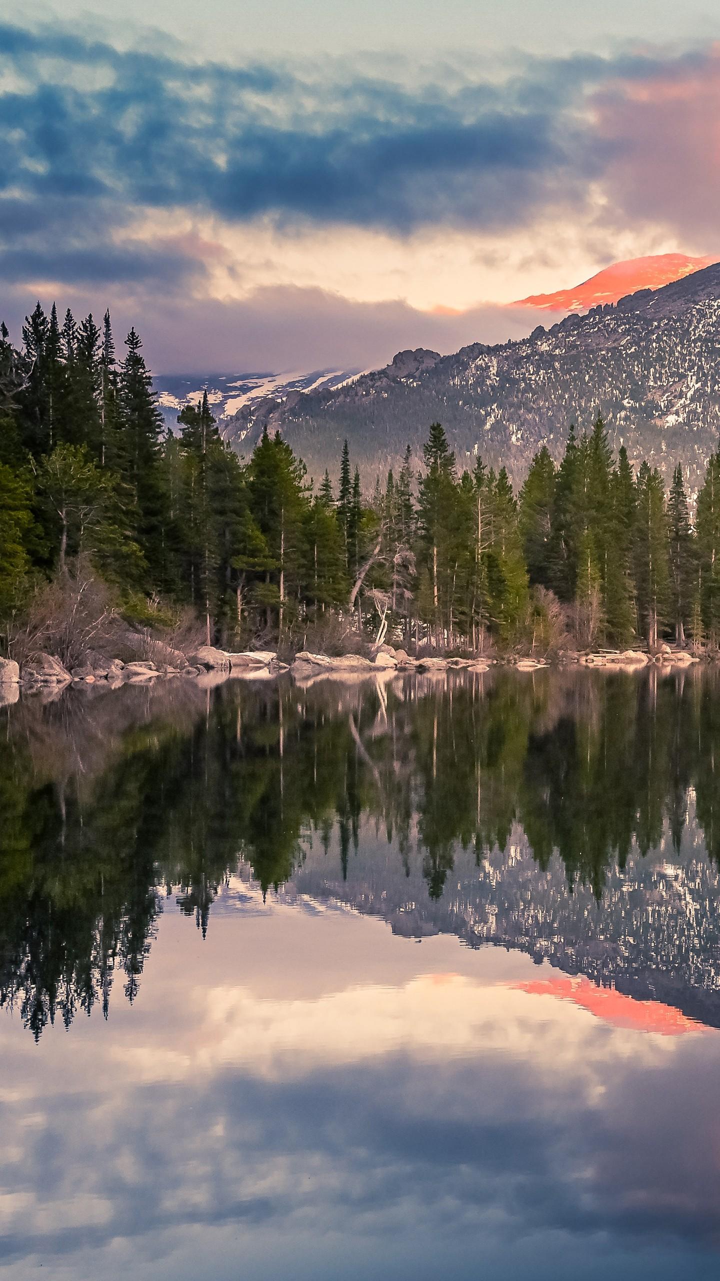 1440x2560 Bear Lake Reflection At Rocky Mountain National Park 4K 5K HD Nature Wallpaper