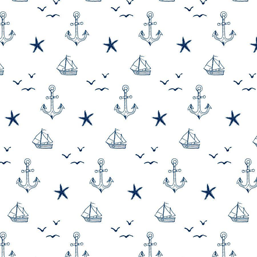 900x900 Wallums Wall Decor Hand Drawn Nautical Removable 4' x 24 Wallpaper