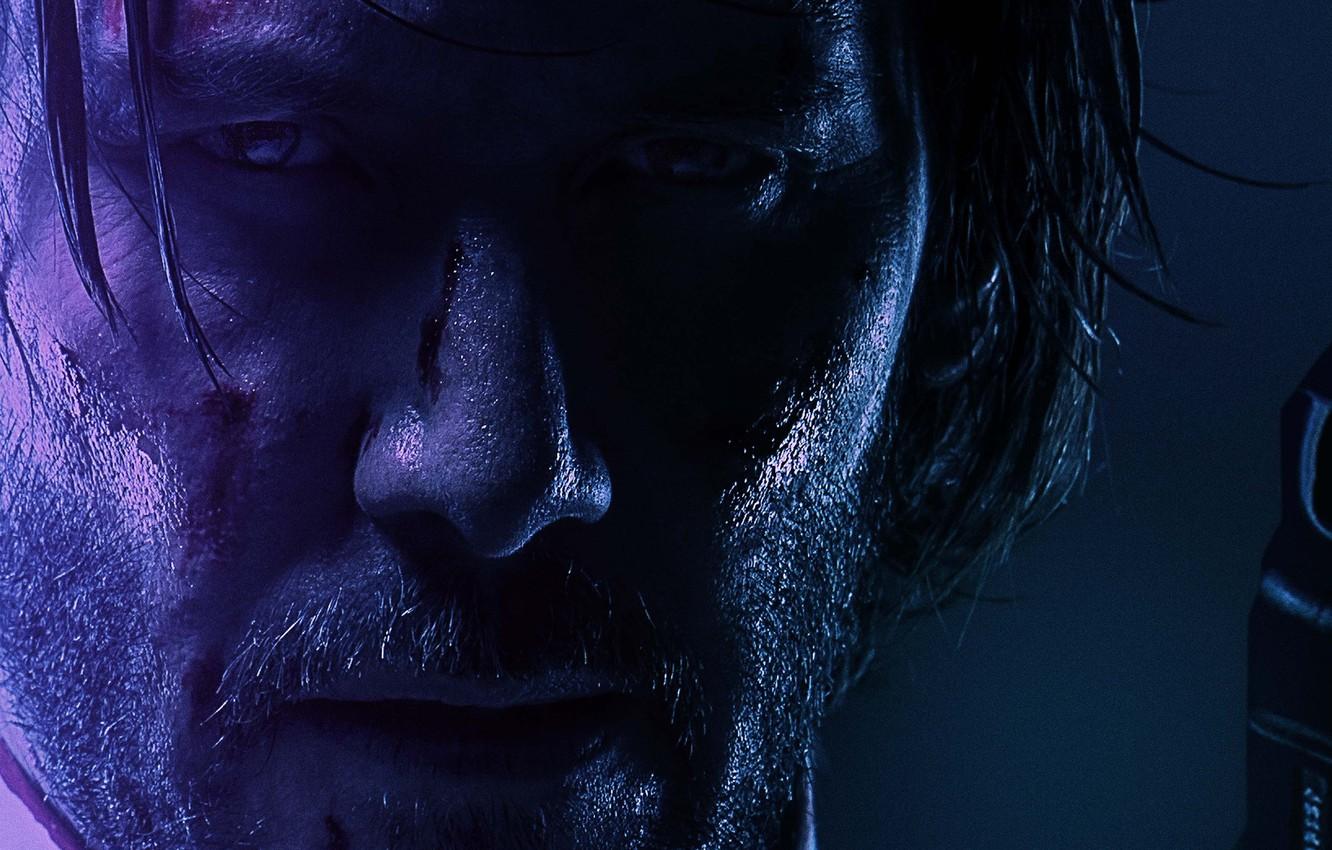 1332x850 Wallpaper Look, Gun, Eyes, Beard, Keanu Reeves, Keanu Reeves, John Wick John Wick: Chapter Two, john wick - for desktop, section фильмы