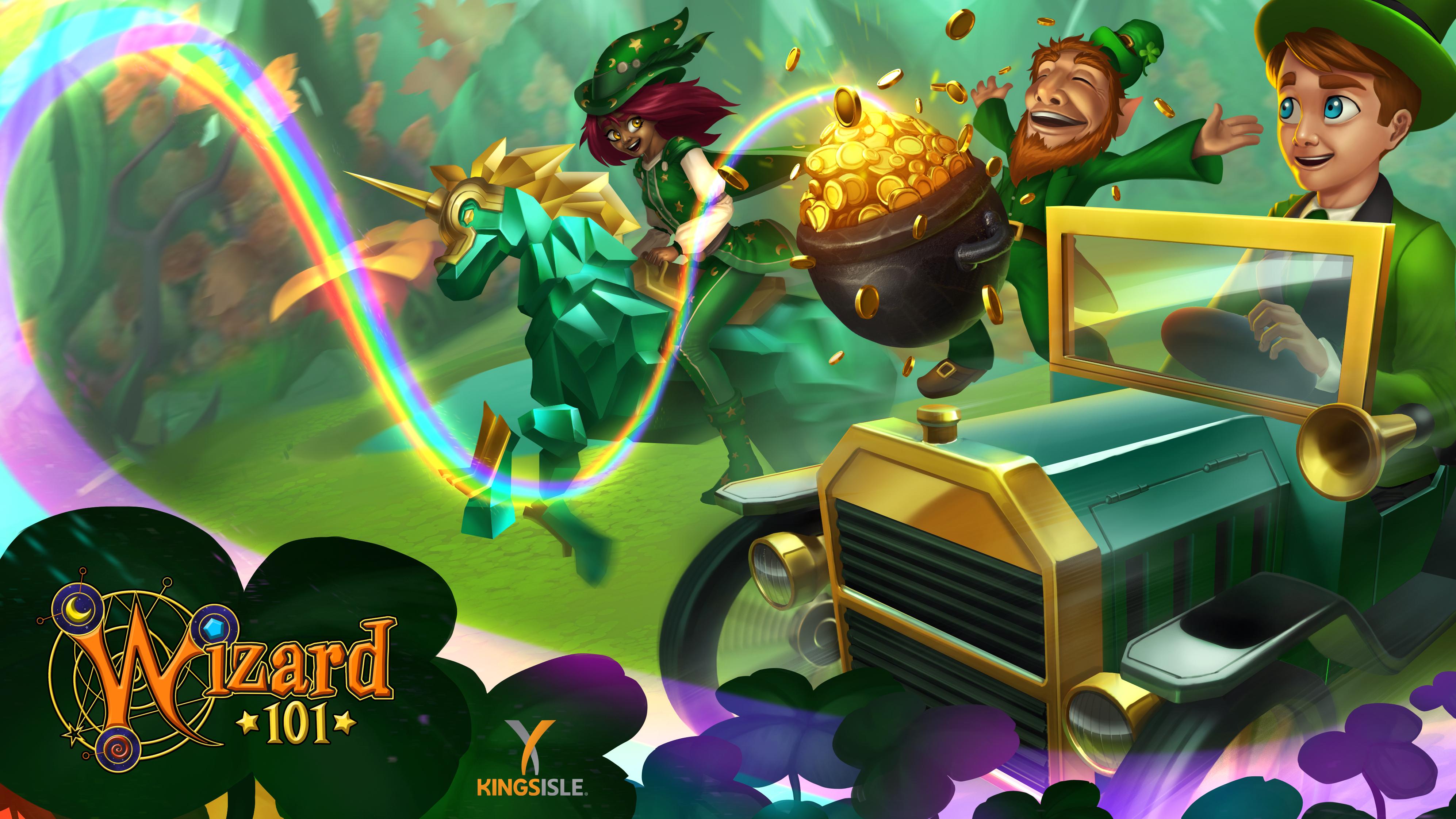 3988x2244 New Saint Patrick's Day themed desktop wallpaper. Wizard101 Free Online Games
