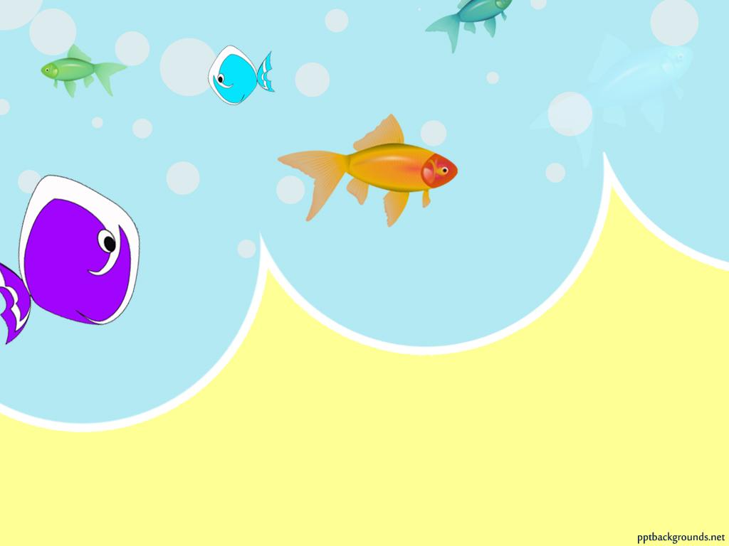 1024x768 Sea Animals Cartoon Background For PowerPoint PPT Templates
