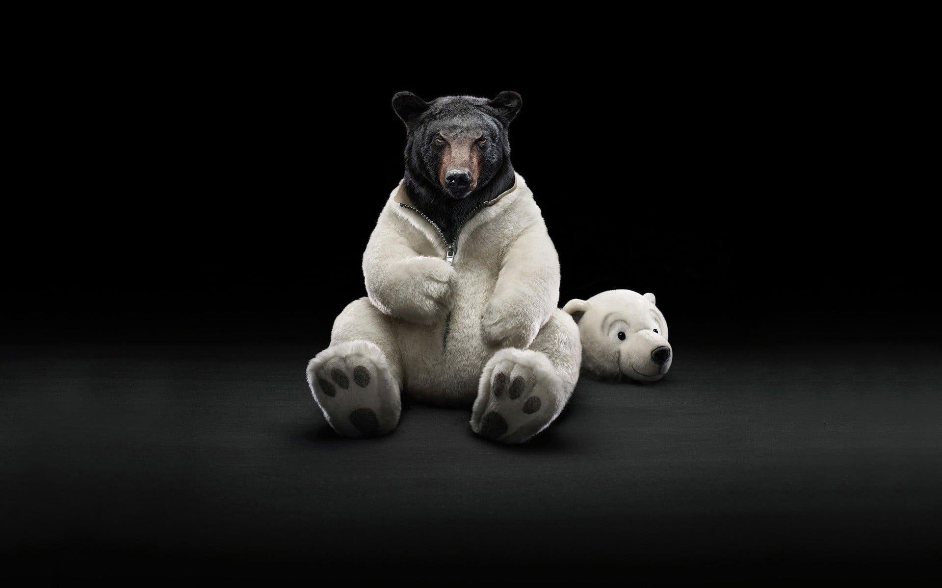 1920x1200 Grizzly Bear Wallpaper, Black, Bears, Digital Art, Simple Background • Wallpaper For You