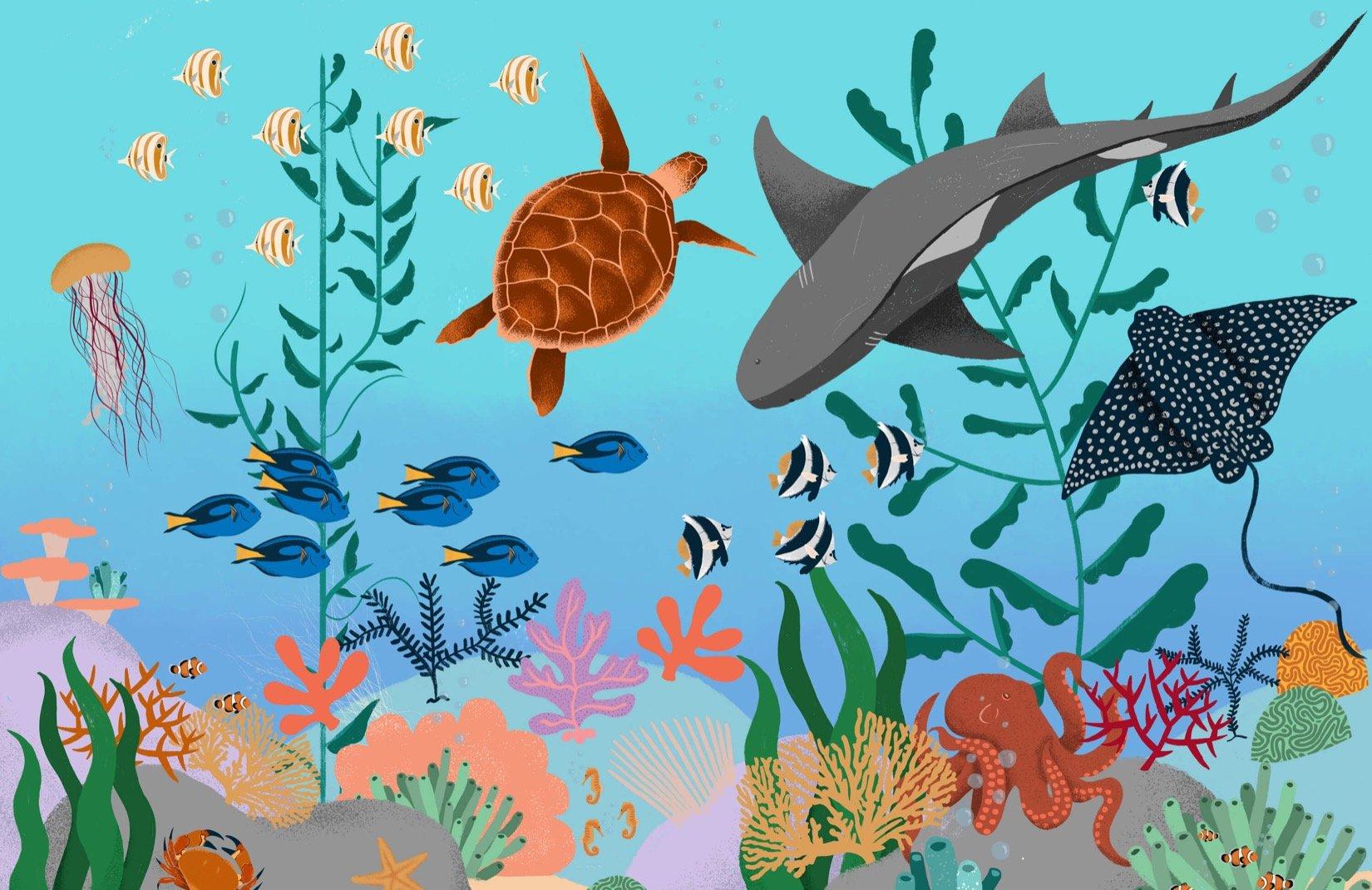 1650x1070 Kids Under The Sea Wallpaper Mural
