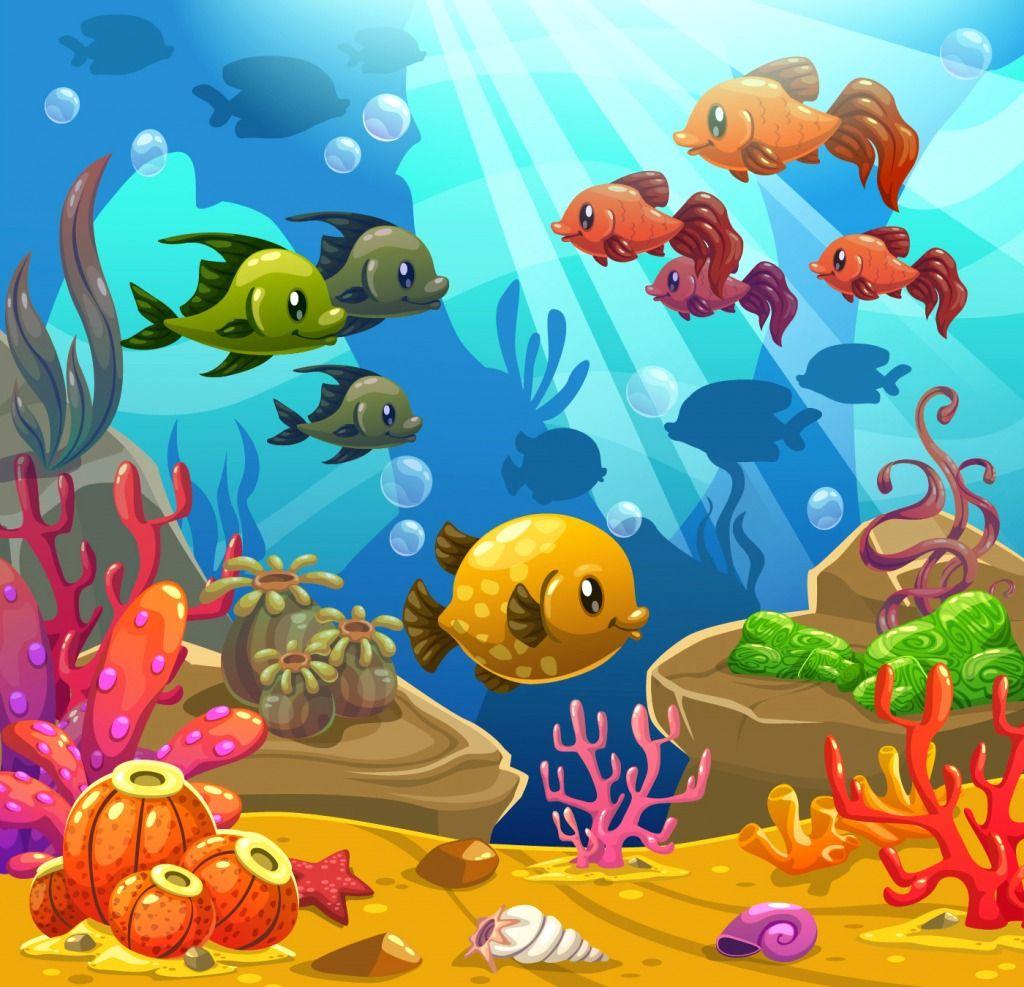 1024x987 Underwater World jigsaw puzzle in Under the Sea puzzles on TheJigsawPuzzles.com. Underwater painting, Under the sea drawings, Underwater art