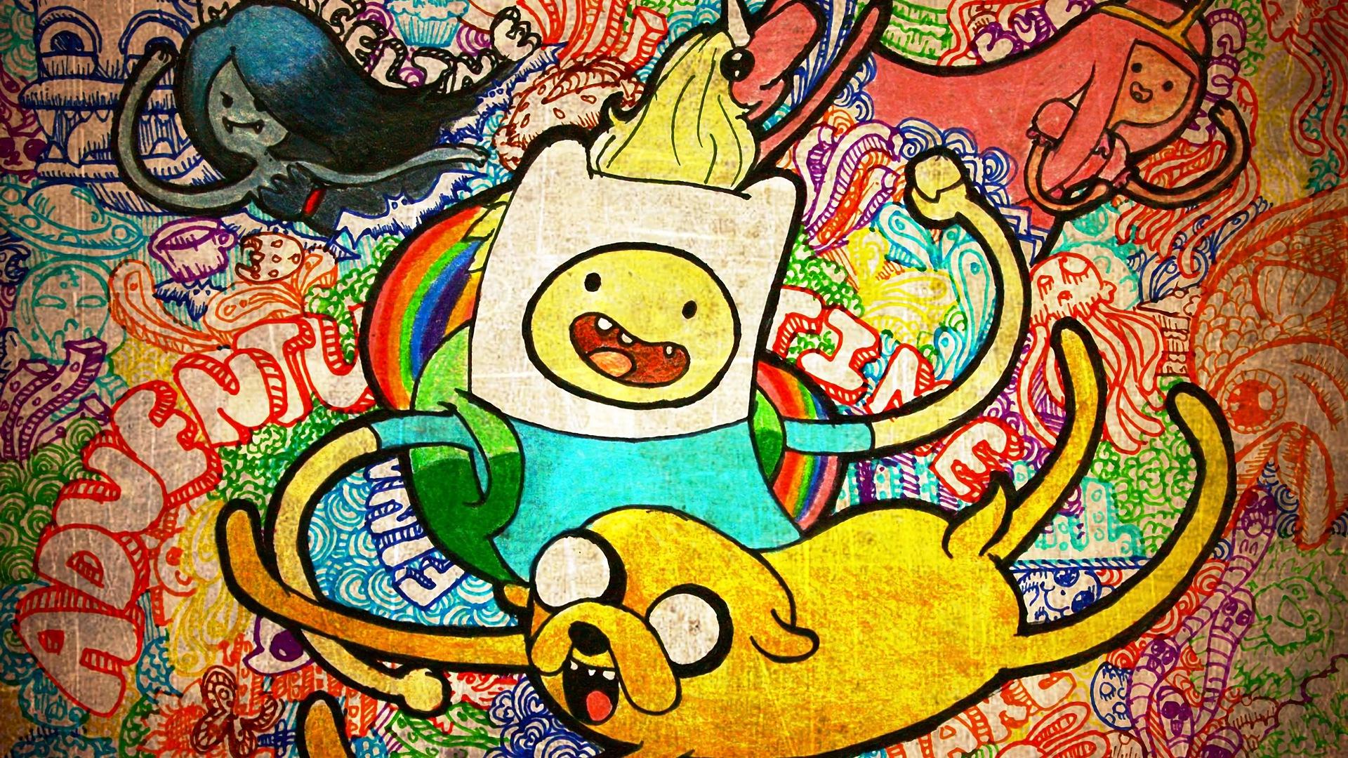 1920x1080 Desktop Wallpaper Adventure Time, Finn And Jake, Graffiti, Colorful Artwork, HD Image, Picture, Background, A2keva