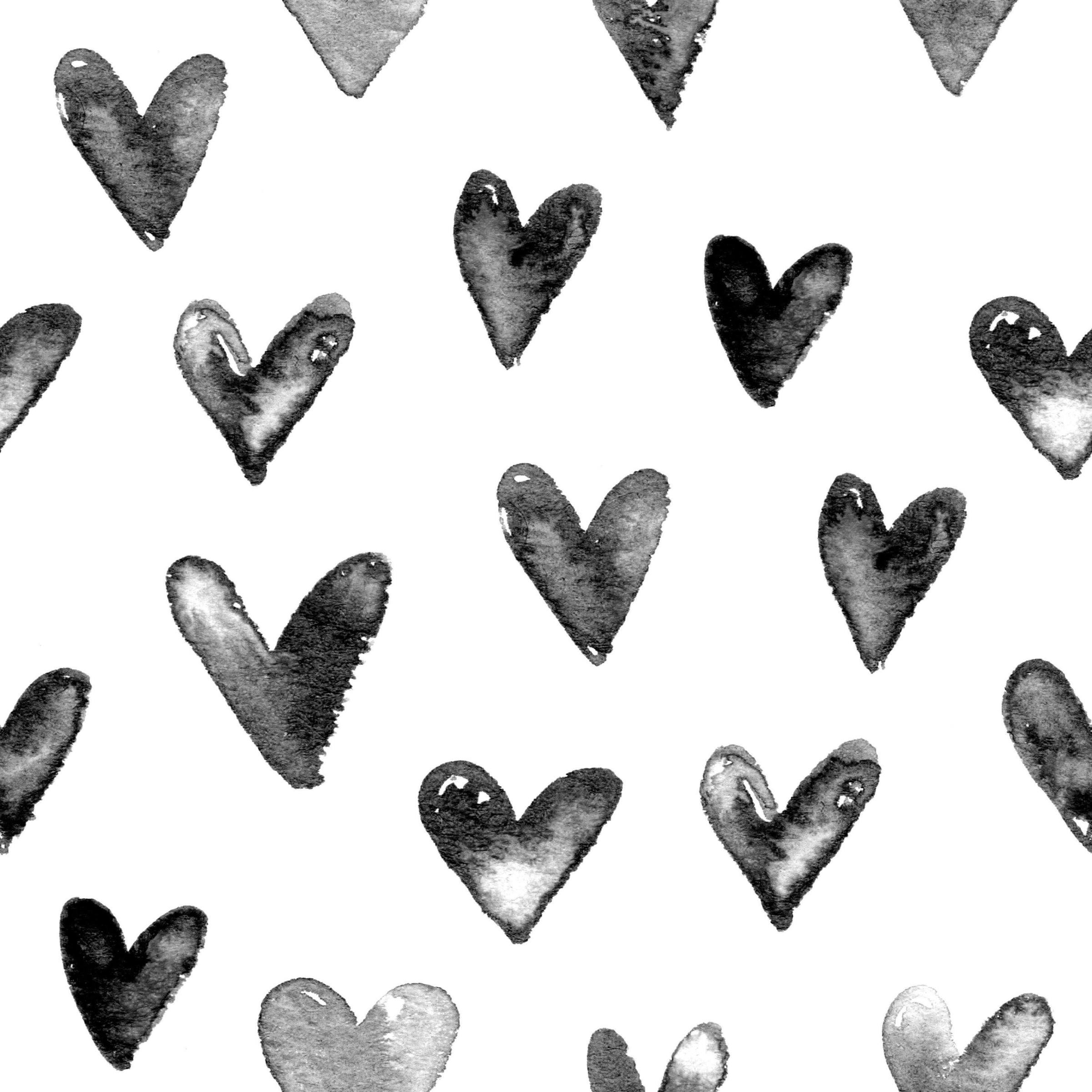 2400x2400 Juniper Black and White Heart Wallpaper