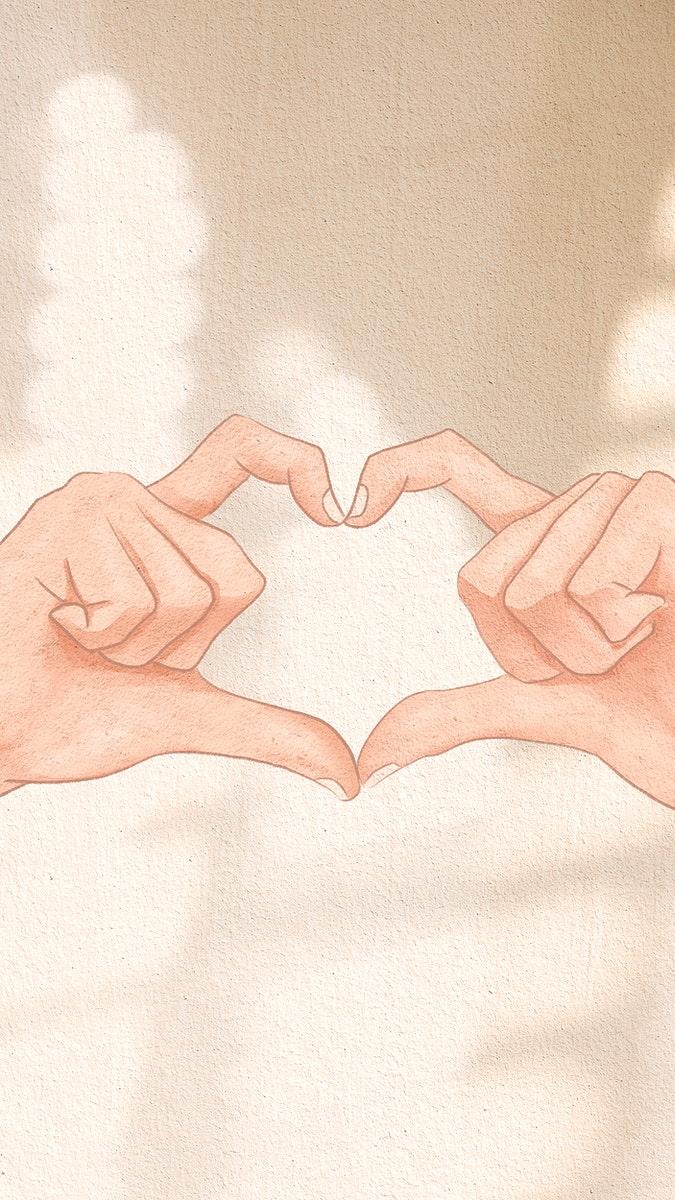 675x1200 Cute heart hand gesture aesthetic