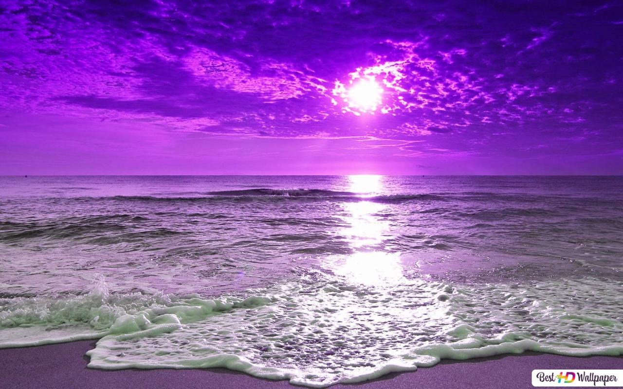 1280x800 Purple Beach Sunset HD wallpaper download