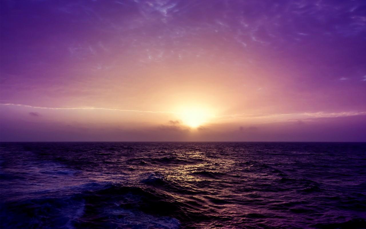 1280x800 Purple Sea Sunset Wallpaper 3D Models. Free