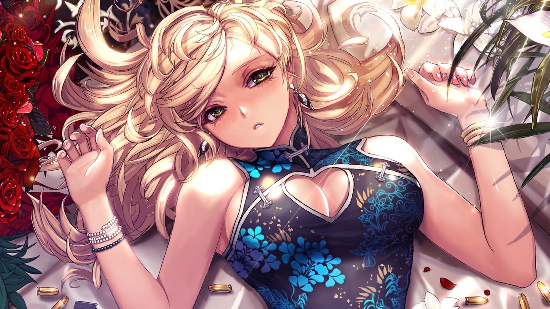 1920x1080 Blonde Anime Girl Wallpaper
