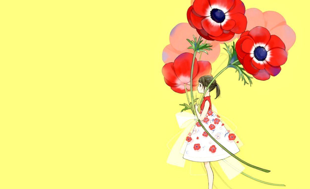 1252x765 Anime Flower Wallpaper