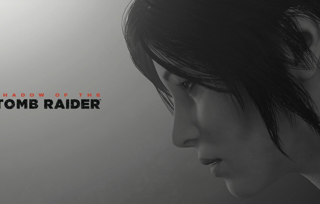 1332x850 Wallpaper lara croft, long hair, grey background, shadow of the tomb raider image for desktop, section игры
