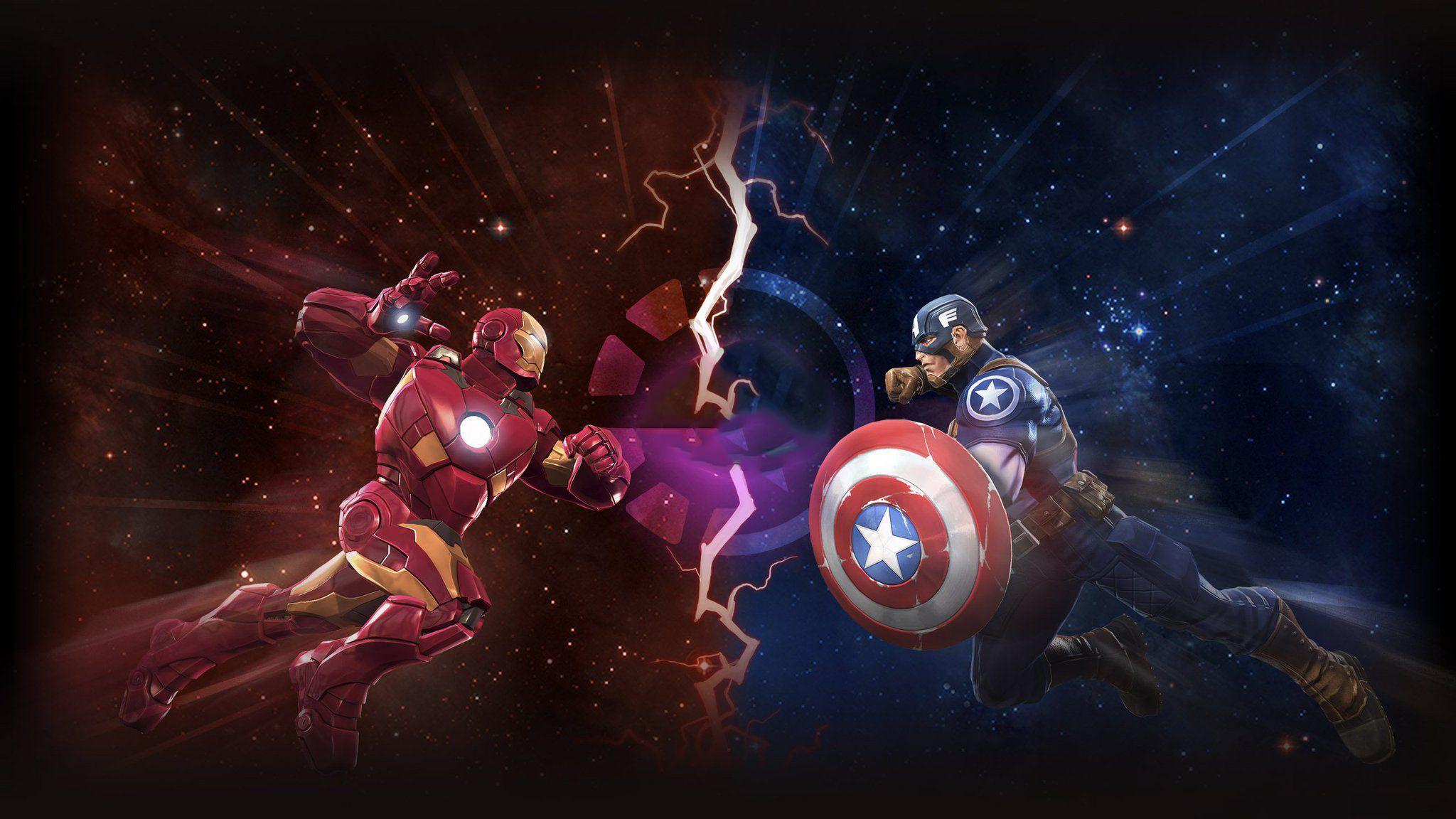 2048x1152 Iron Man And Captain America Marvel Contest Of Champions, HD