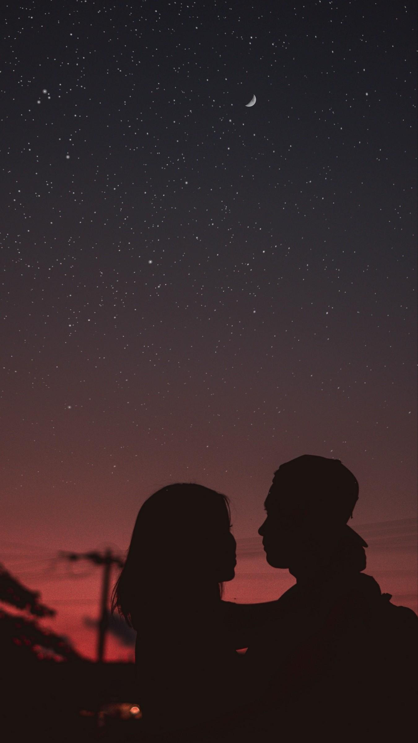 1350x2400 best couple wallpaper, sky, night, star, astronomical object, atmosphere, horizon, astronomy, space, cloud, dusk
