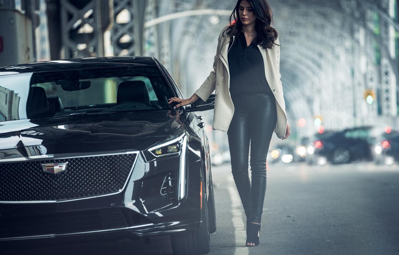 1332x850 Wallpaper Transport, Strip, Woman, Car, CADILLAC CT6 V Image For Desktop, Section девушки