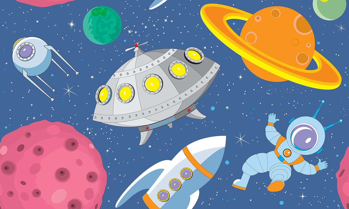 1366x820 Childrens Cartoon Astronaut Wallpaper Mural