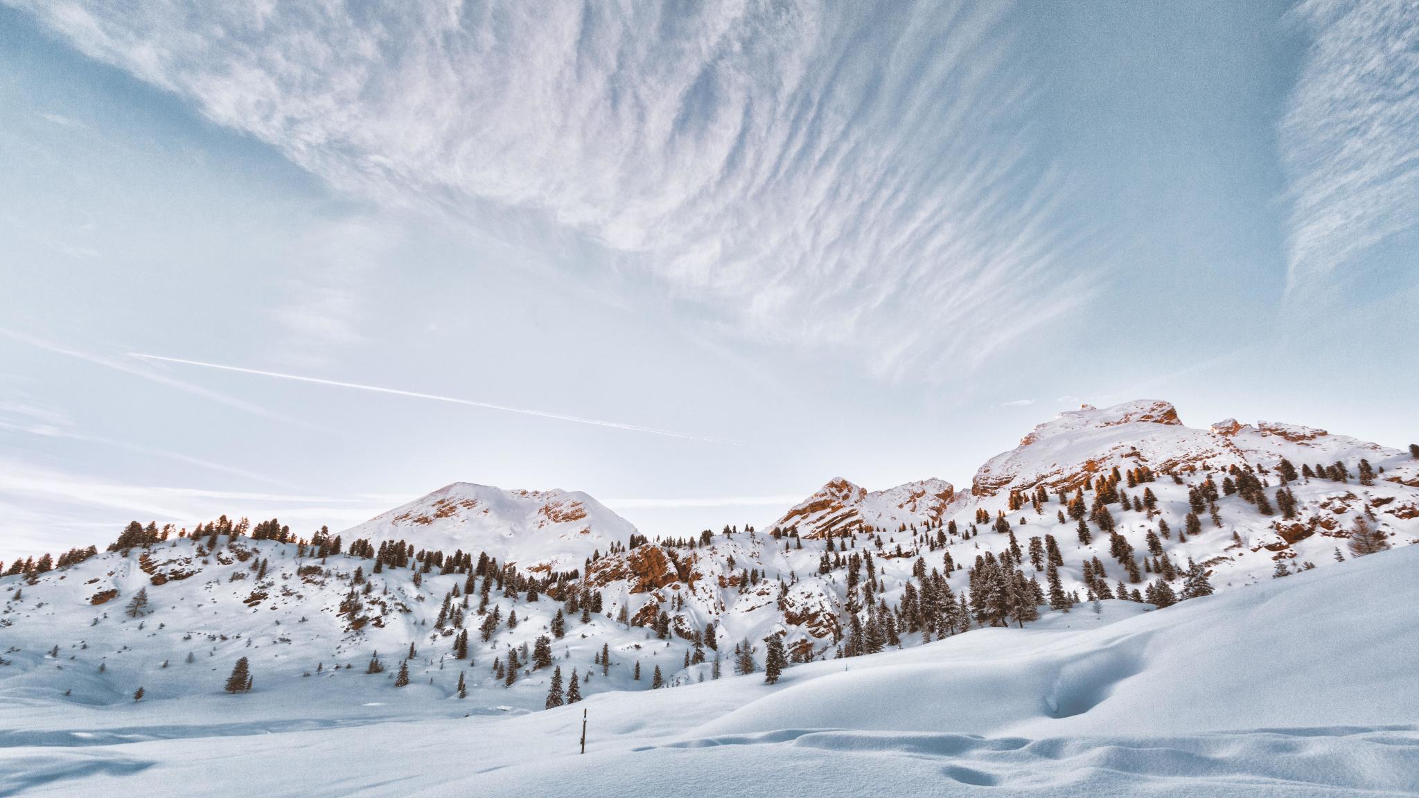 2048x1152 Download 2048x1152 wallpaper winter, snow layer, landscape, nature, dual wide, widescreen, 2048x1152 HD image, background, 15028