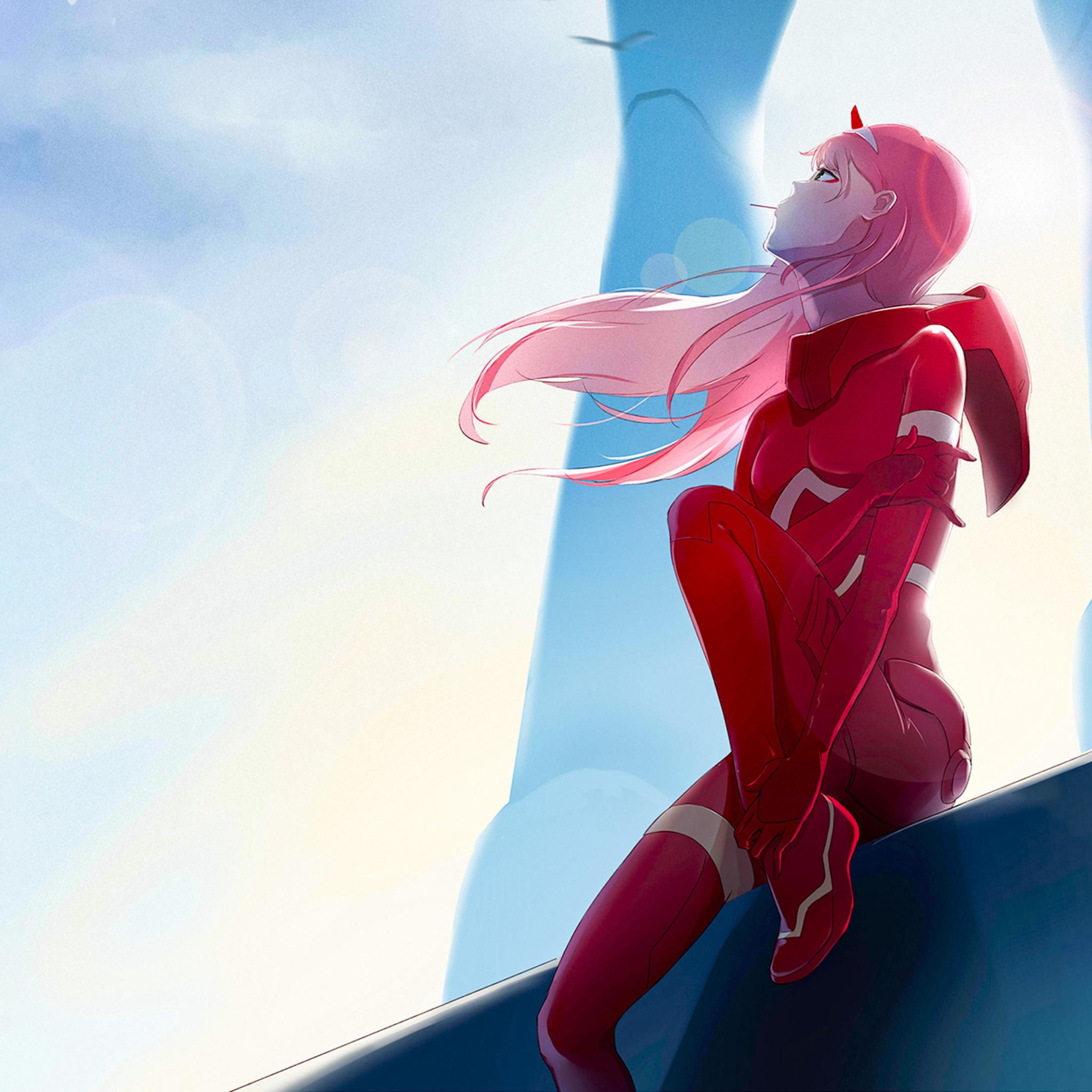 2048x2048 Zero Two Darling In The FranXX Anime iPad Air HD 4k Wallpaper, Image, Background, Photo and Picture