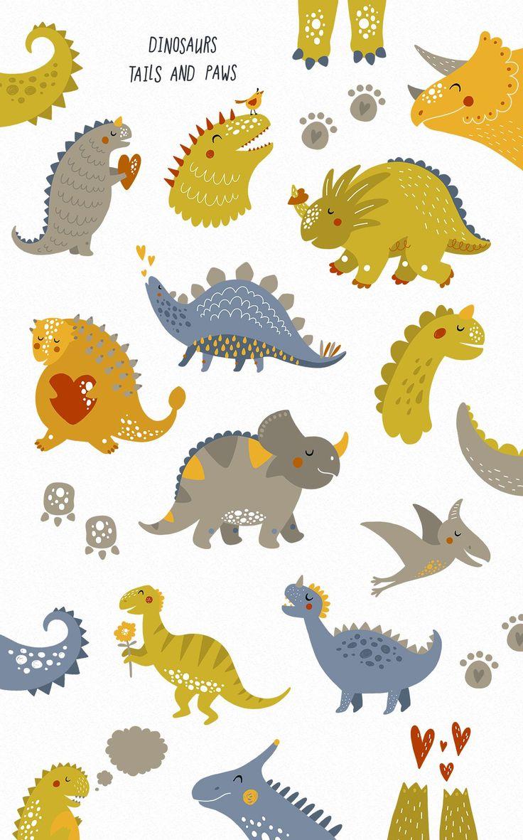 736x1181 Cute Dinosaurs Dino. Cute dinosaur, Dinosaur wallpaper, Baby prints