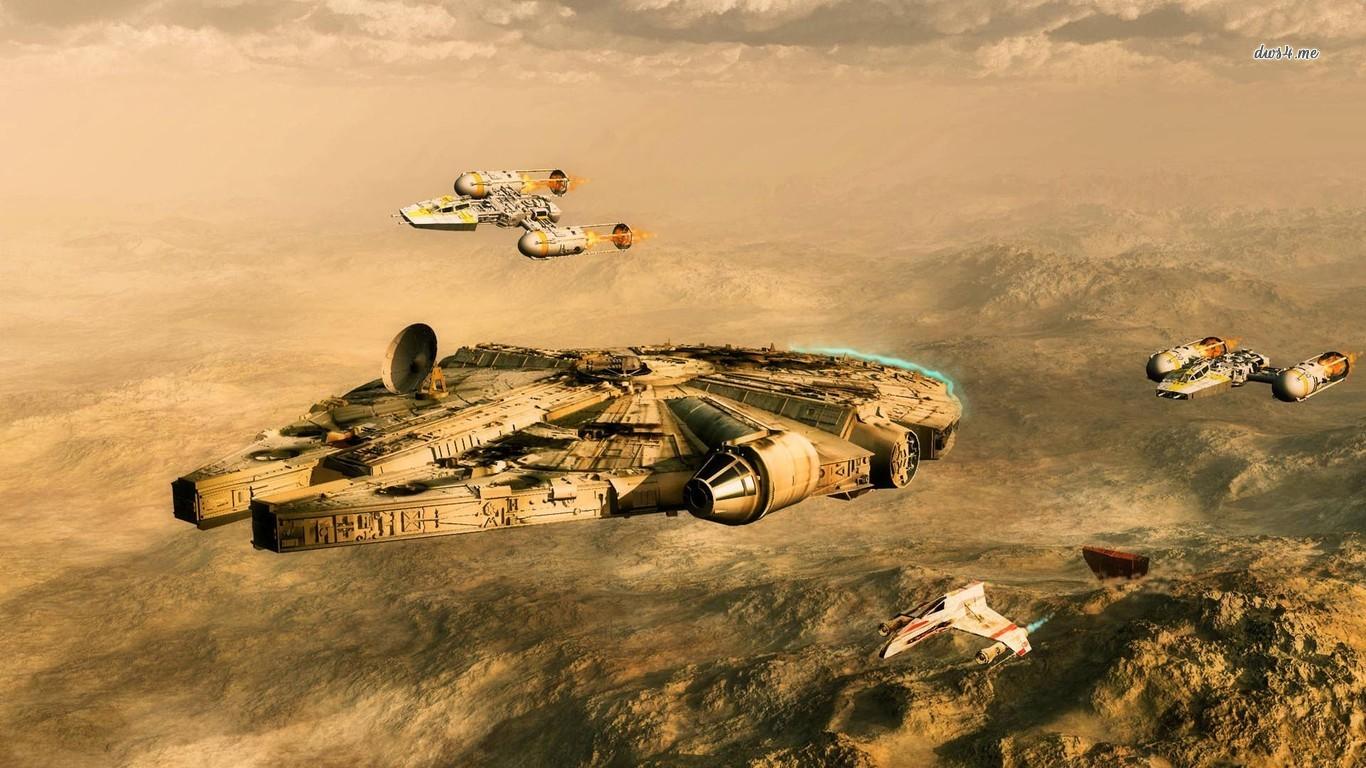 1366x768 Star Wars Background For Pc Wars Poster 4k Millennium Falcon