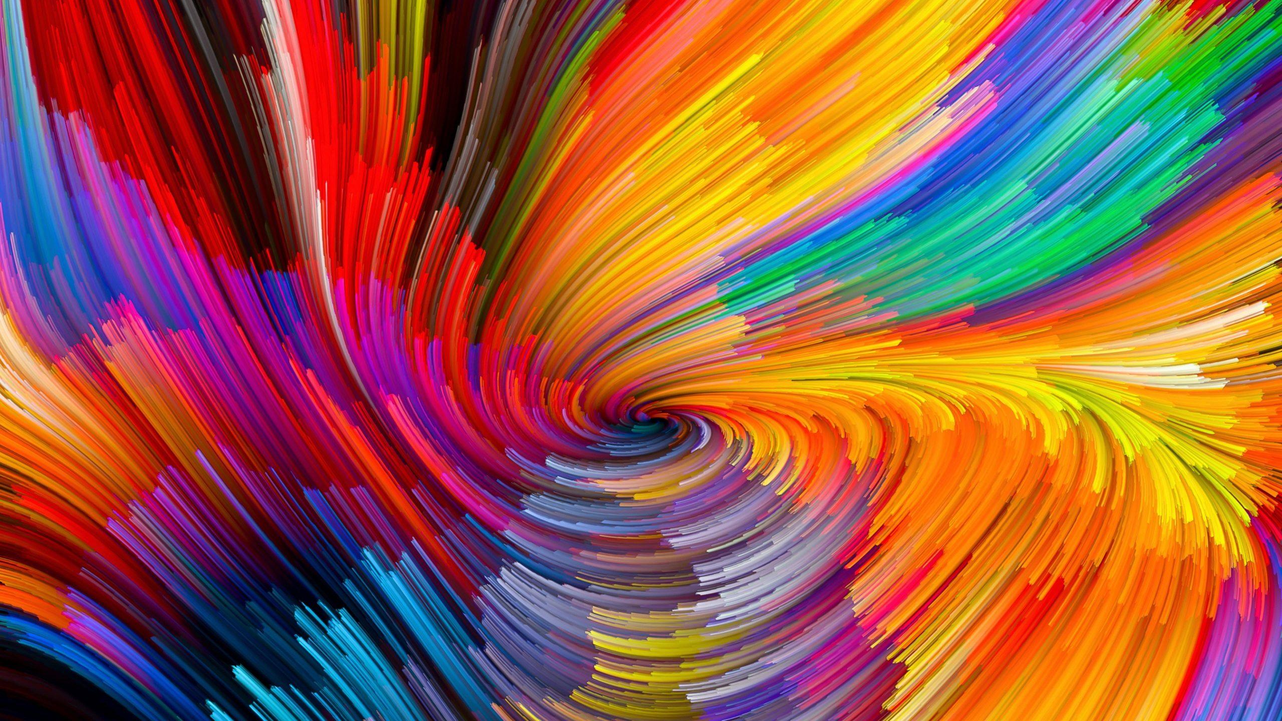 2560x1440 Multicolor Wallpaper, Whirlpool, Colorful, Fractal Art, Modern Art, Psychedelic Art