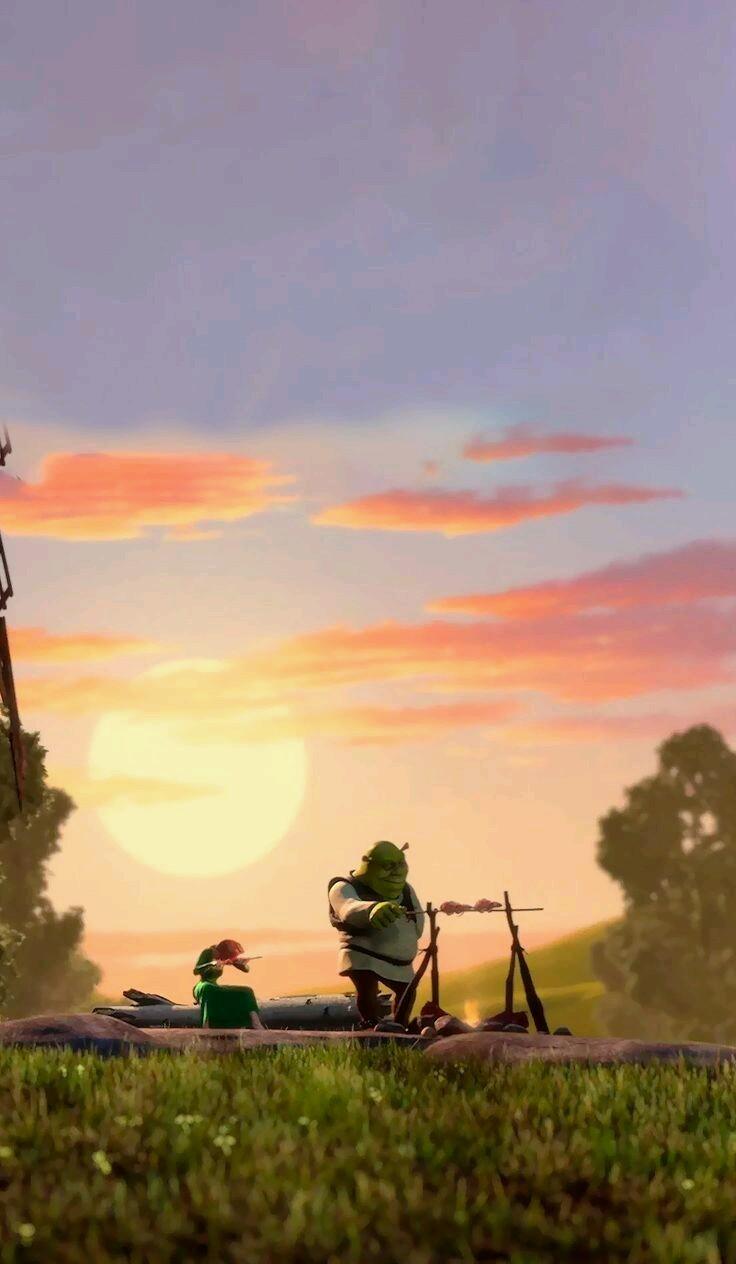736x1264 shrek and donkey wallpaper