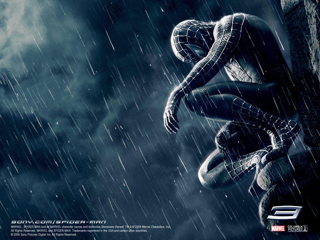 1024x768 Spiderman 3 Black Suit Wallpaper