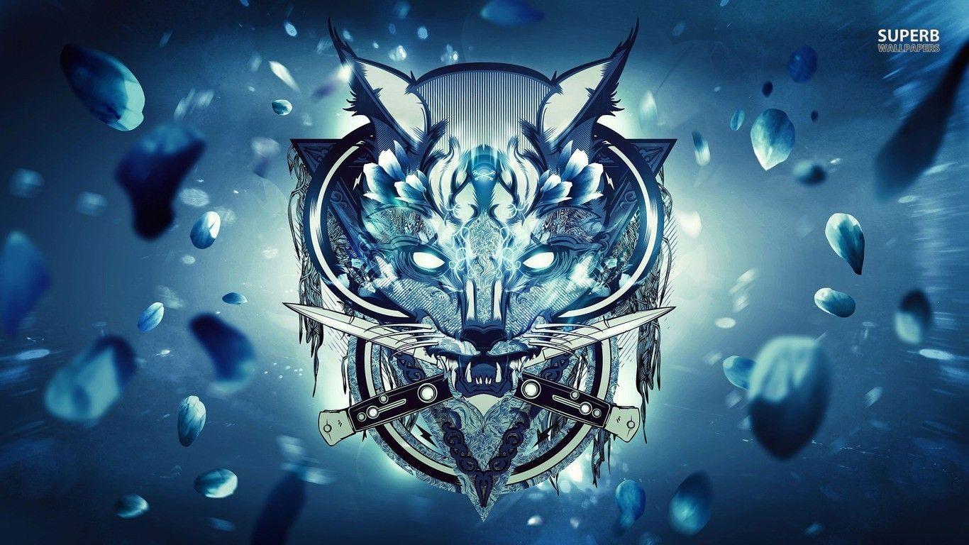 1366x768 Digital Art Wolf With Knives Popular HD Wallpaper, HQ Background. HD wallpaper Gallery. Gallsource.com. Digital art, Background HD wallpaper, Art
