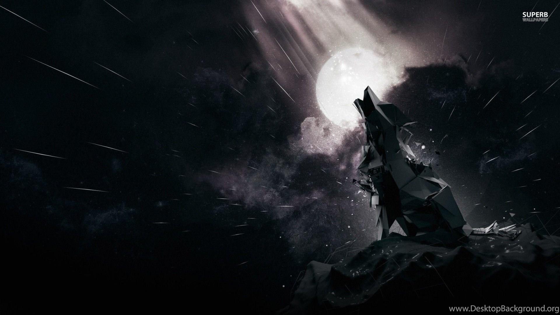 1920x1080 Polygon Howling Wolf Wallpaper Digital Art Wallpaper Desktop Background