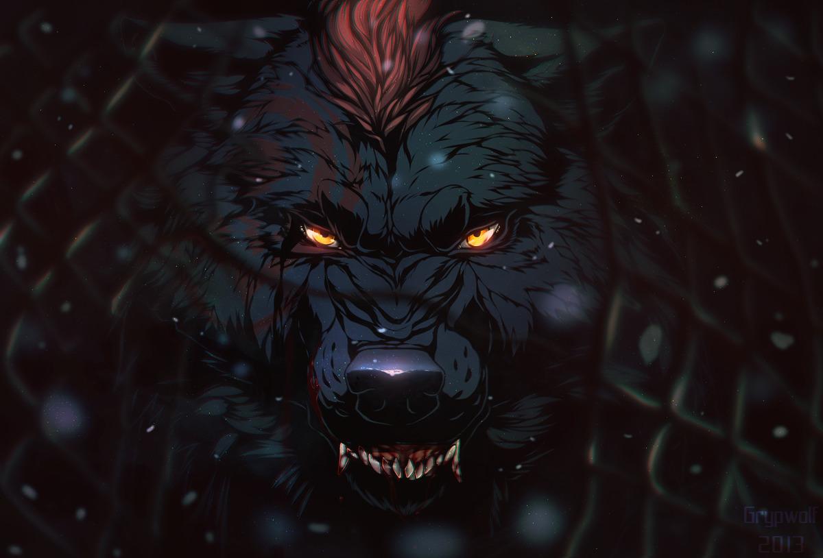 1200x814 digital art wolf dark wallpaper