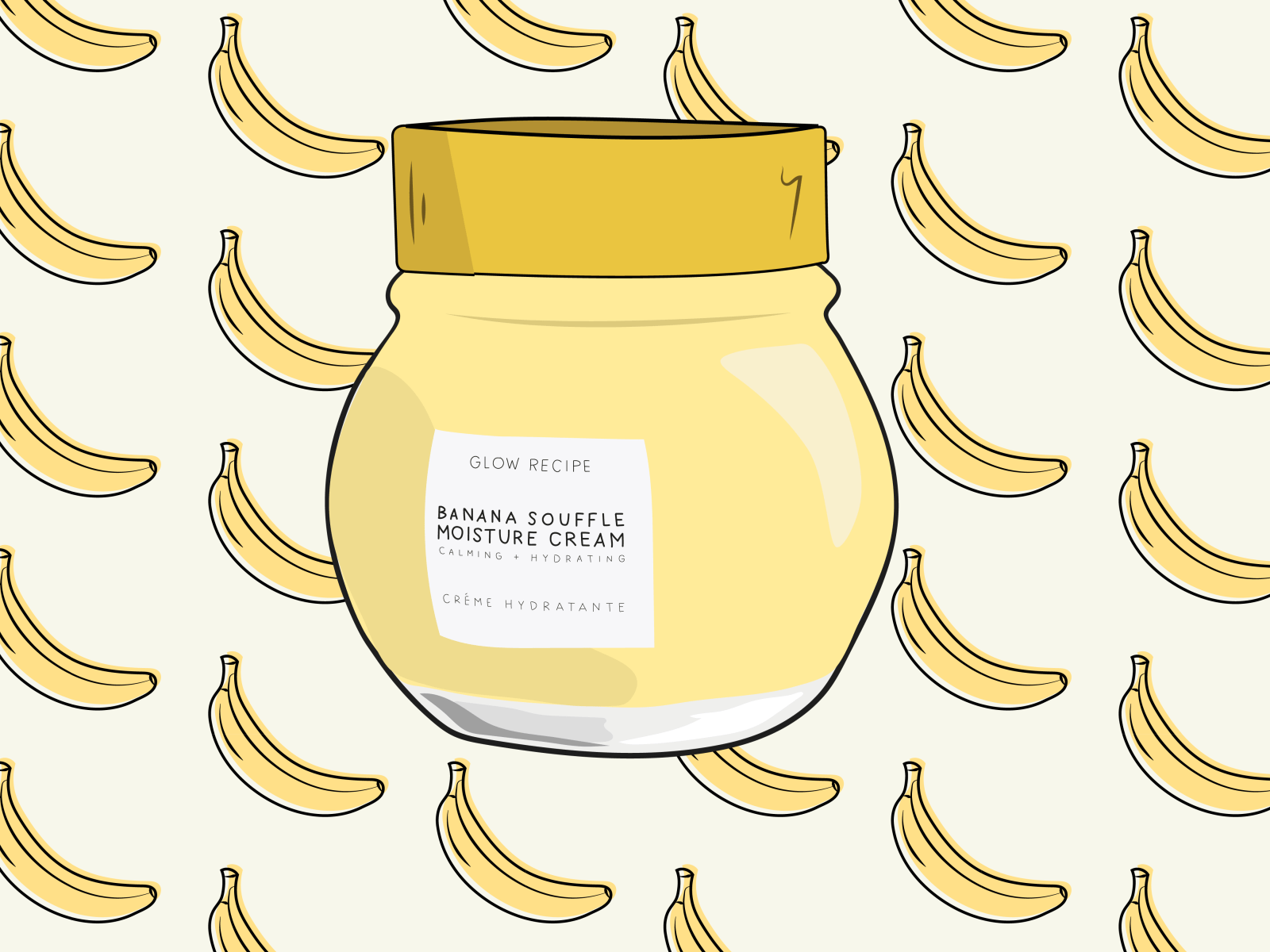 1600x1200 Glow Recipe Banana Soufflé Moisture Cream by Rebecca Yeh on Dribbble