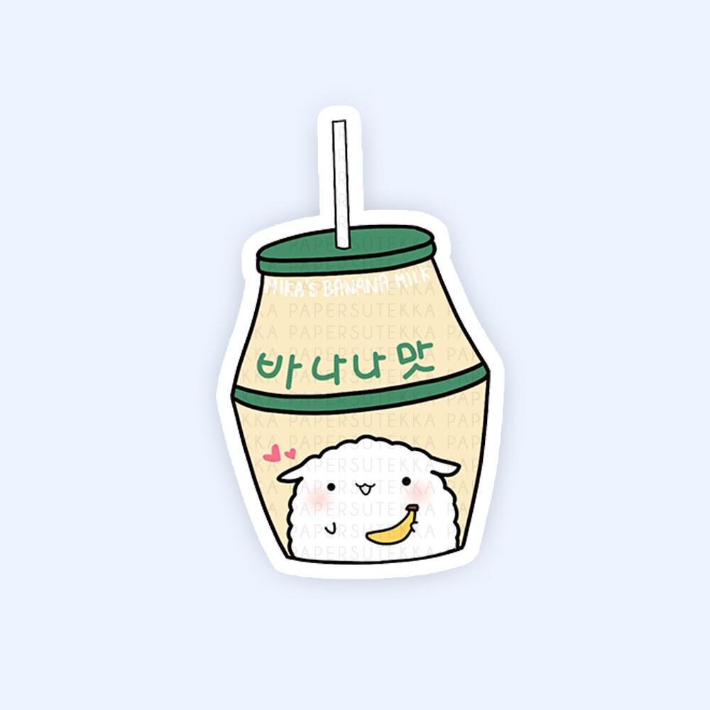 1000x1000 Mika Banana Milk Vinyl Sticker