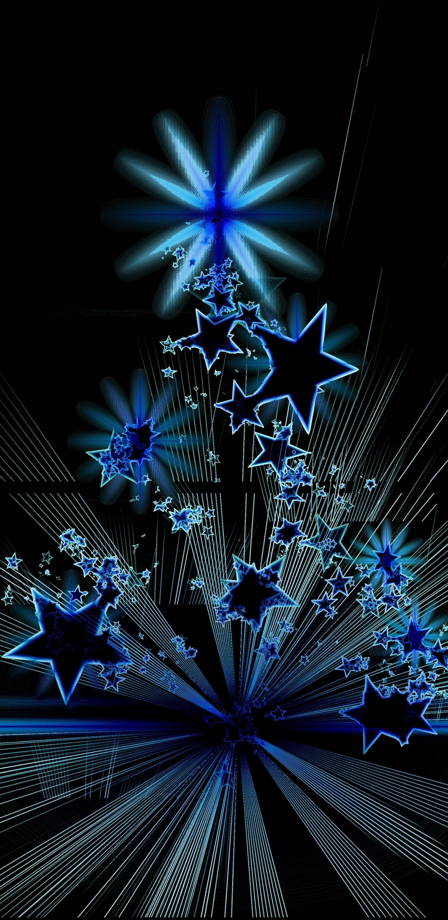 1440x2960 Christmas Tree, Stars, Abstract, Digital Art, Wallpaper Christmas Background 4k