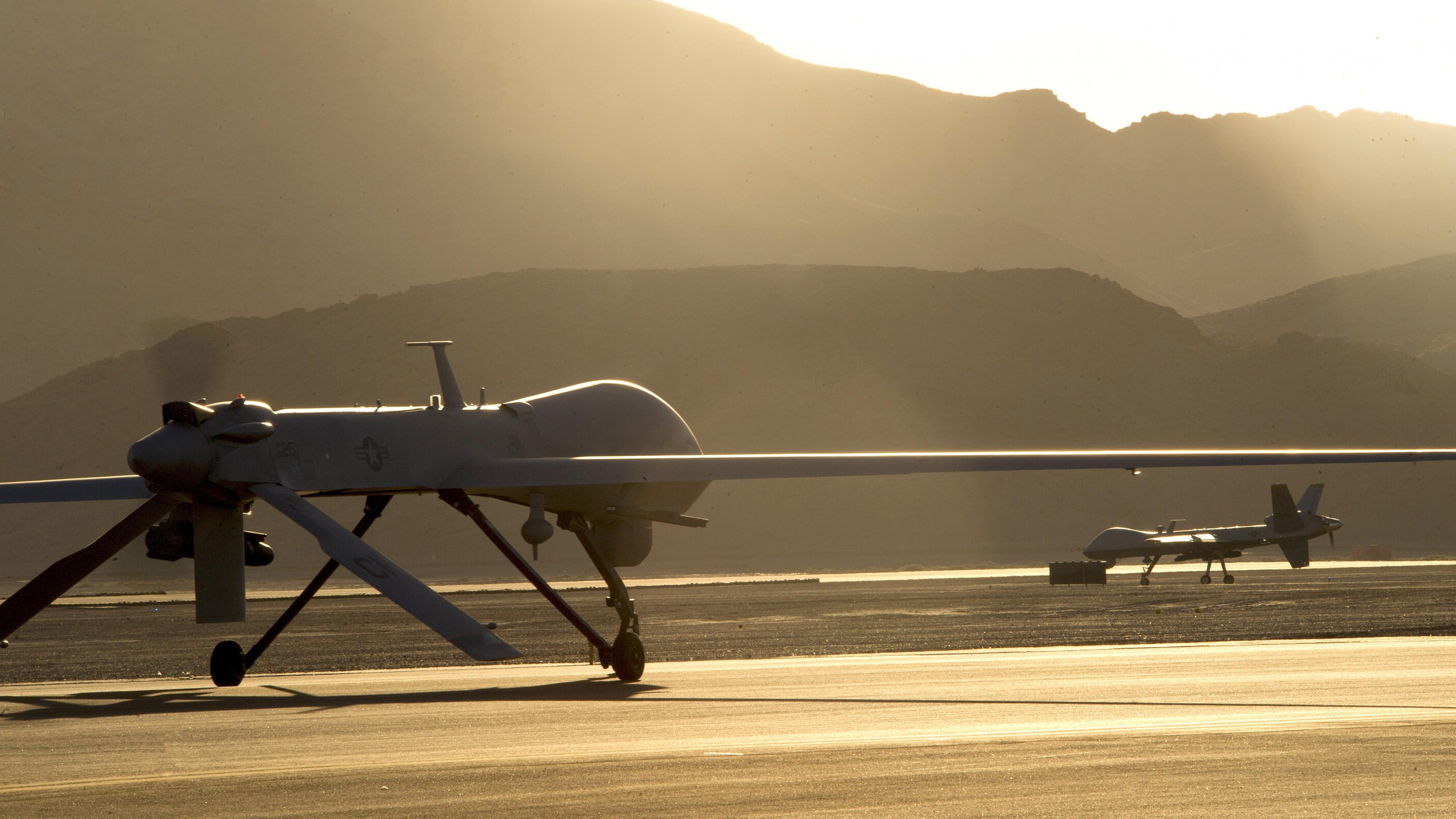 3840x2160 Wallpaper MQ 9 Reaper, MQ Drone, Combat, USA Army, Landing, Military