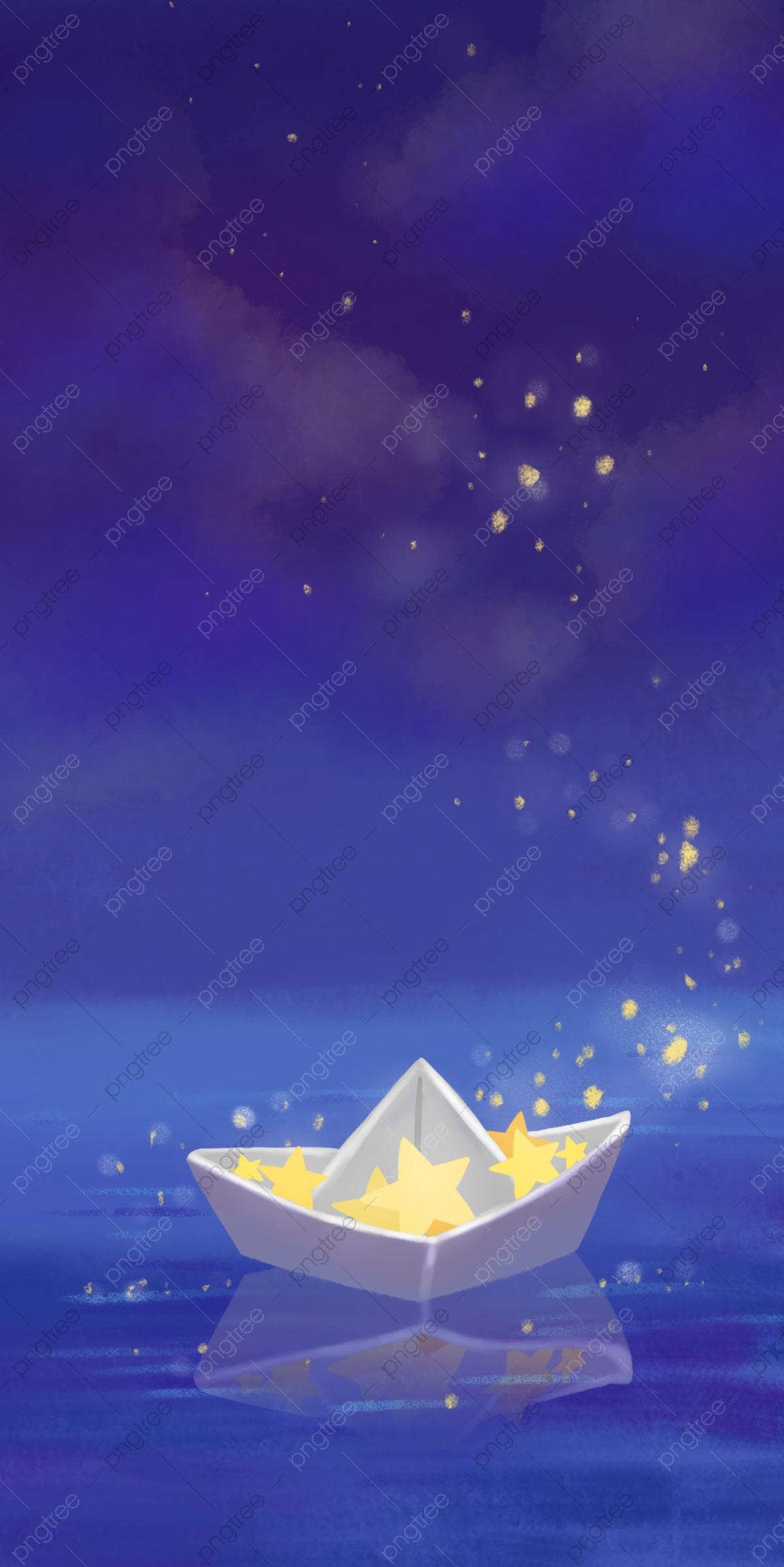 1200x2397 Star Paper Ship Dream Sky Fantasy Mobile Phone Wallpaper Background, Dream, Sea, Night Background Image for Free Download